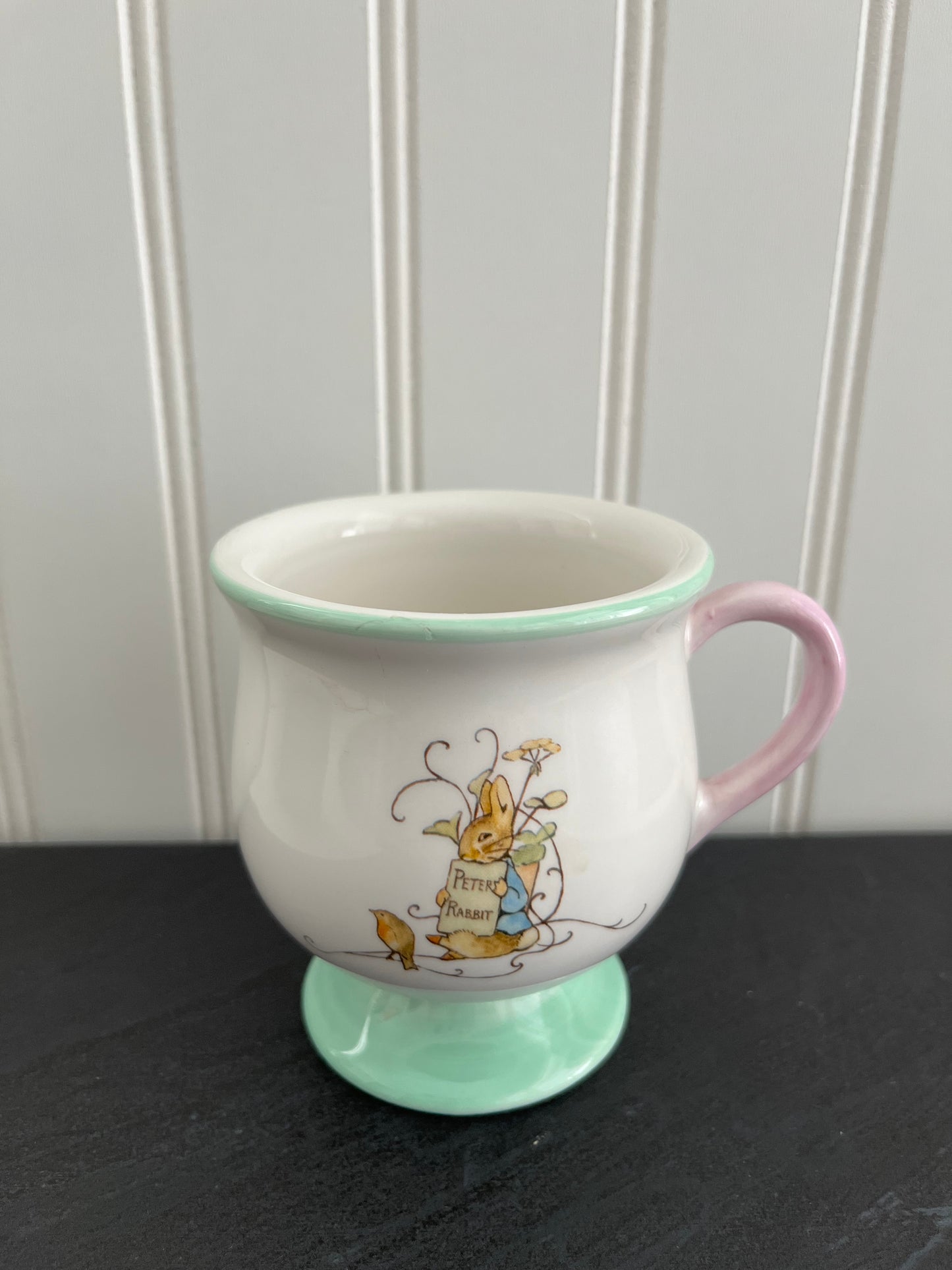 2002 Peter Rabbit Pedestal Mug – Teleflora Beatrix Potter-Inspired Ceramic Cup