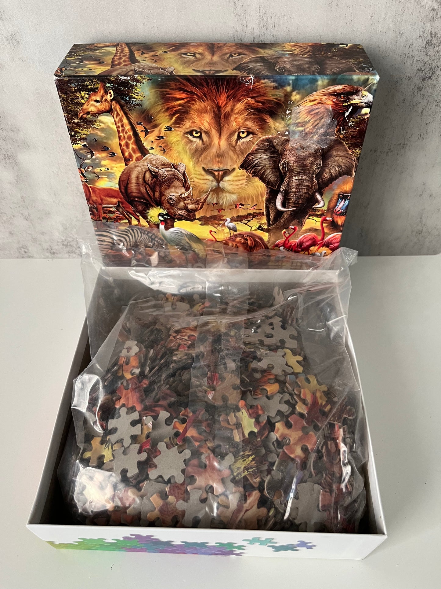 2021 Ceaco “Animal Kingdom” 1000 Piece Jigsaw Puzzle – African Safari Wildlife Art – Complete w/ Poster