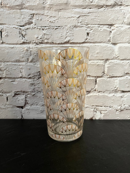 Art Deco Fan Design Highball Glass – Vintage-Inspired 1920s Cocktail Elegance
