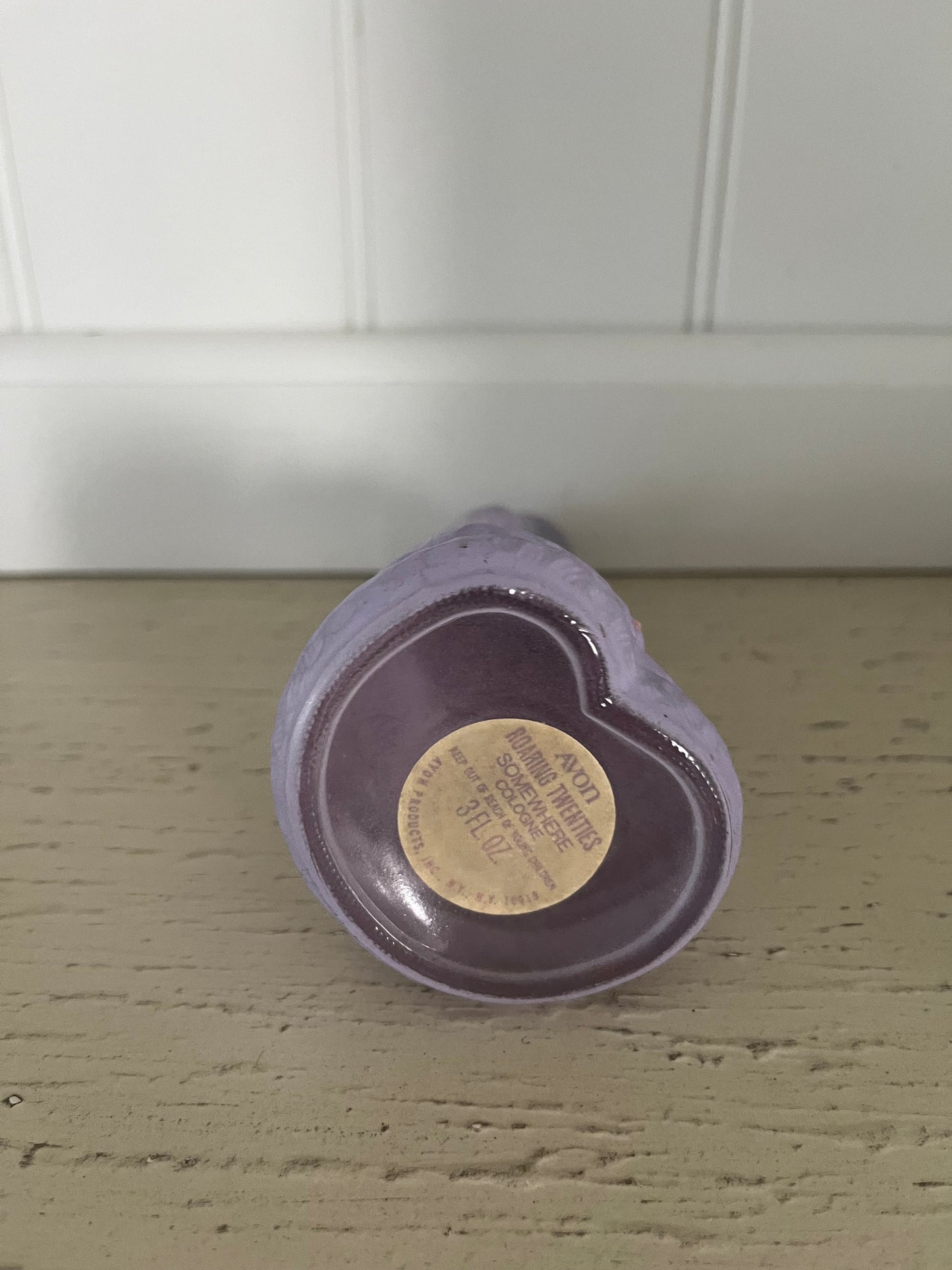 Vintage Avon Roaring Twenties “Somewhere” Purple Lavender Flapper Lady Empty Perfume Decanter Bottle –1970s