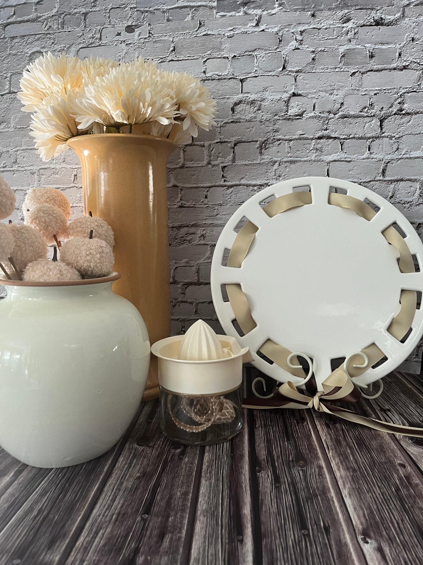 1960’s Bronislaw Wolanin 15” Apricot Yellow Cylinder Vase with Scalloped Pedestal Base – Exclusive Boleslawiec Pottery Design