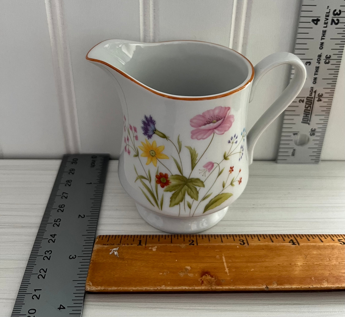 Vintage 1980’s Mikasa Stratford Porcelain China Floral Summer Melody Nita Handled Creamer