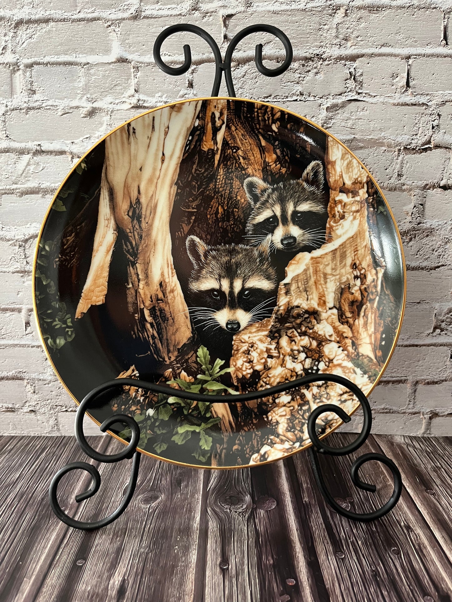 Vintage 1988 “A Curious Pair” Collector Plate by Ron Parker – Hamilton Collection – Nature’s Quiet Moments Series