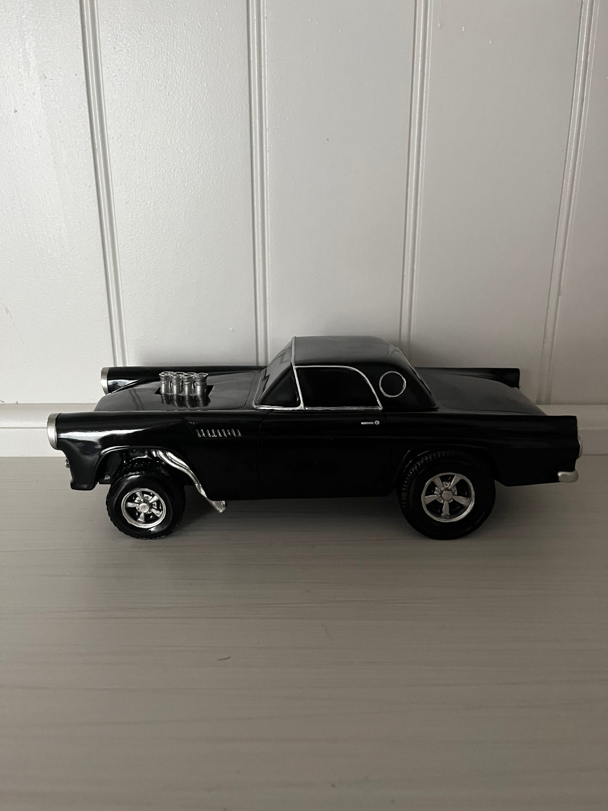 Retro Inspired C1990’s Black Display Hand Painted Gasser Model SST-106 1955 Ford Thunderbird