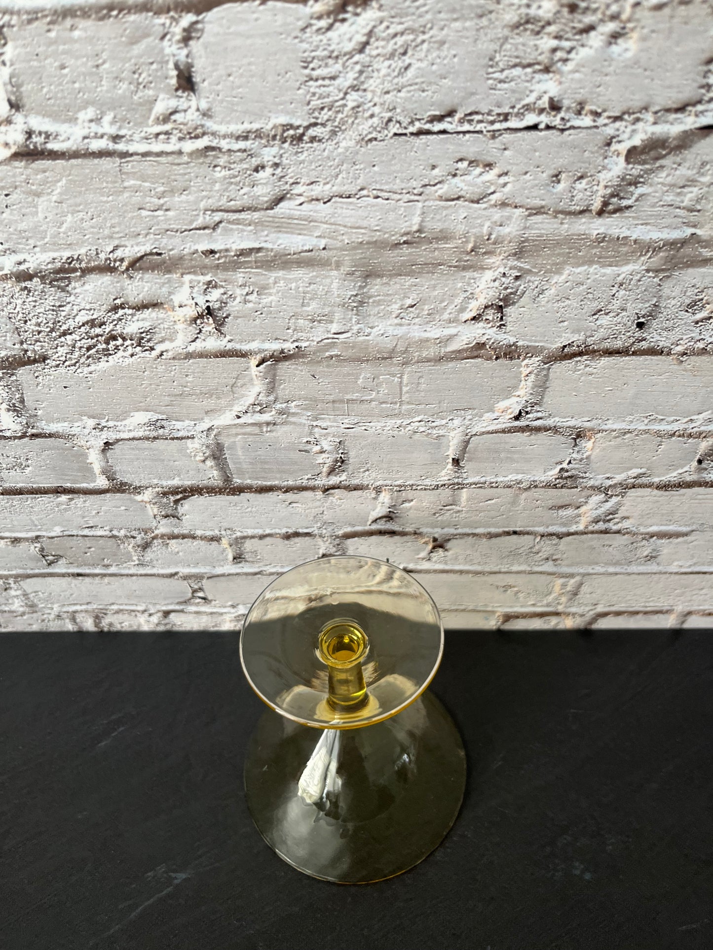 Vintage Amber Depression Style Glass Dessert Coupe / Sherbet Dish – Optic Pattern Pedestal Bowl (1950s–1960s)