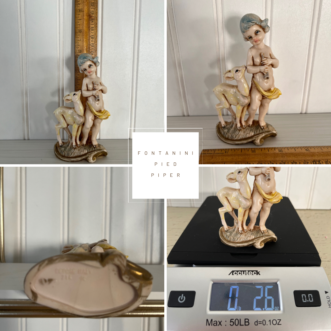 Vintage Cira 1970 ‘s Fontanini Depose 714 Handcrafted Pied Piper Figurine with Spider Mark