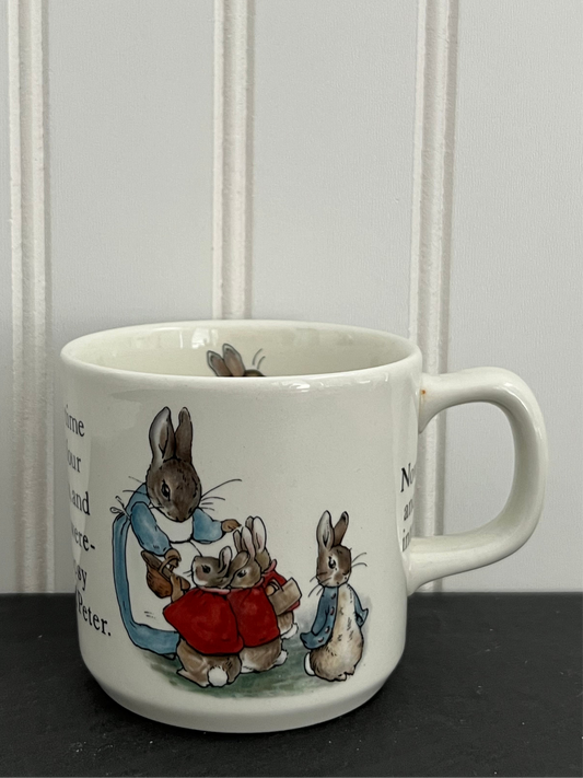 1980s Wedgwood Peter Rabbit Child’s Mug – Etruria & Barlaston, 3” Nursery Cup