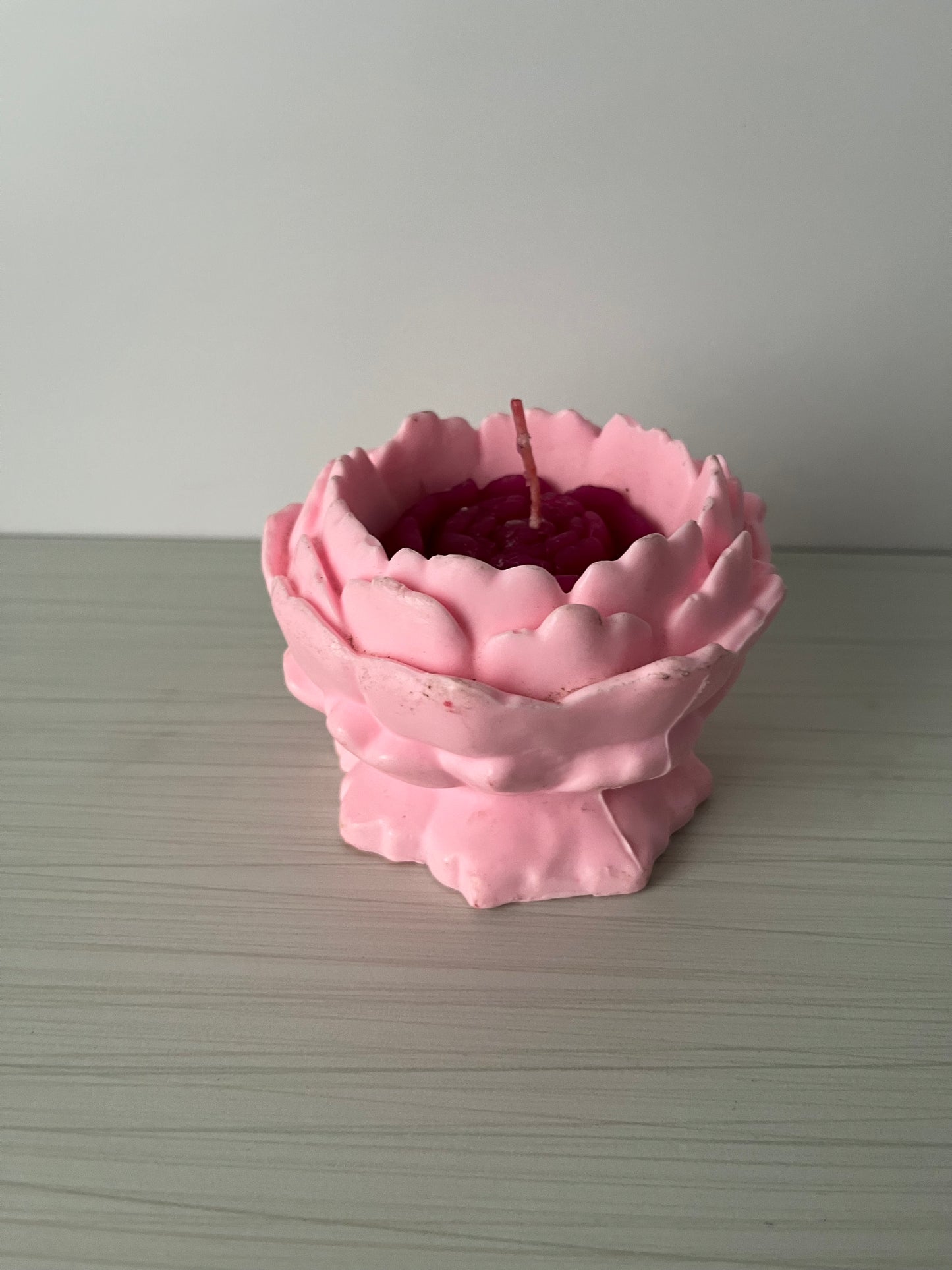 Vintage 1977 Avon “Tender Blossoms” Floral Medley Candle – Pink Peony Flower Pedestal