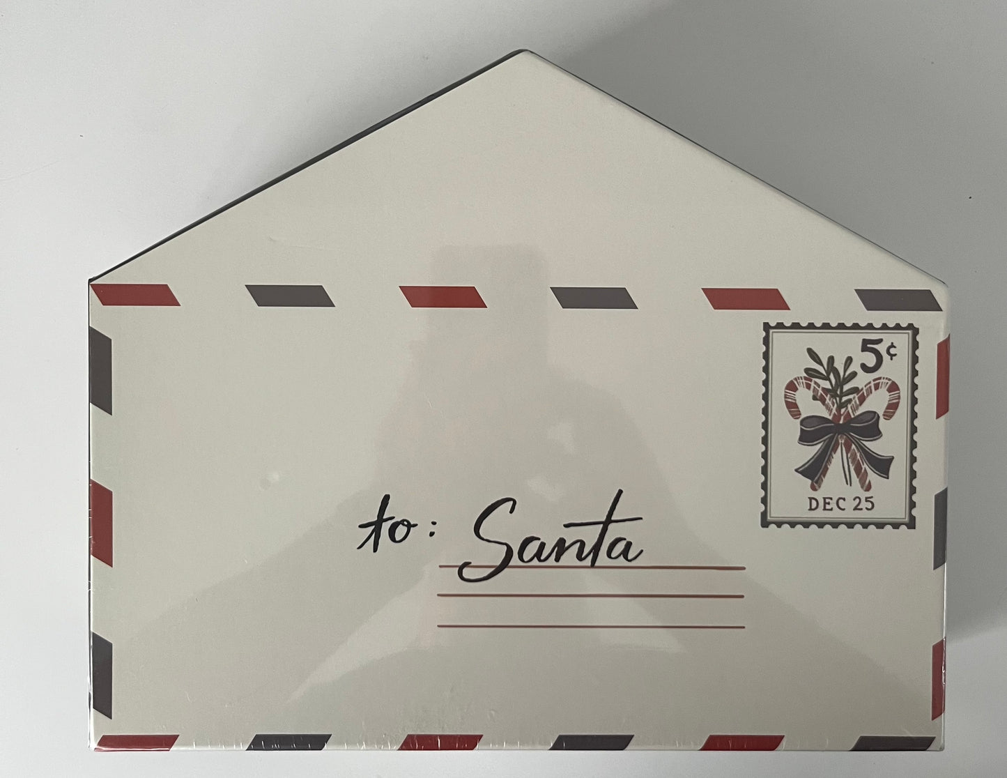 Holiday Letter to Santa Envelope Shaped 800 Piece Jigsaw Puzzle – Christmas Postal Stamp & Winter Ephemera Motif – Displayable Gift Box Puzzle Sealed Contemporary (2020s)