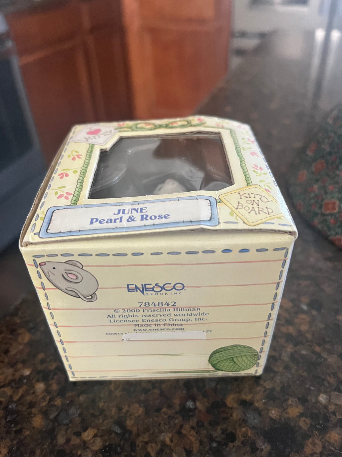 Vintage 2000 Calico Kittens June Pearl & Rose Cat Figurine Priscilla Hillman Enesco with Box