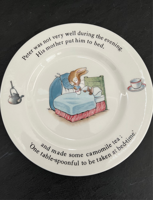 1980s Wedgwood Peter Rabbit “Camomile Tea at Bedtime” Plate – 6.5” Beatrix Potter China
