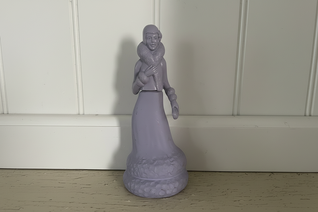 Vintage Avon Roaring Twenties “Somewhere” Purple Lavender Flapper Lady Empty Perfume Decanter Bottle –1970s