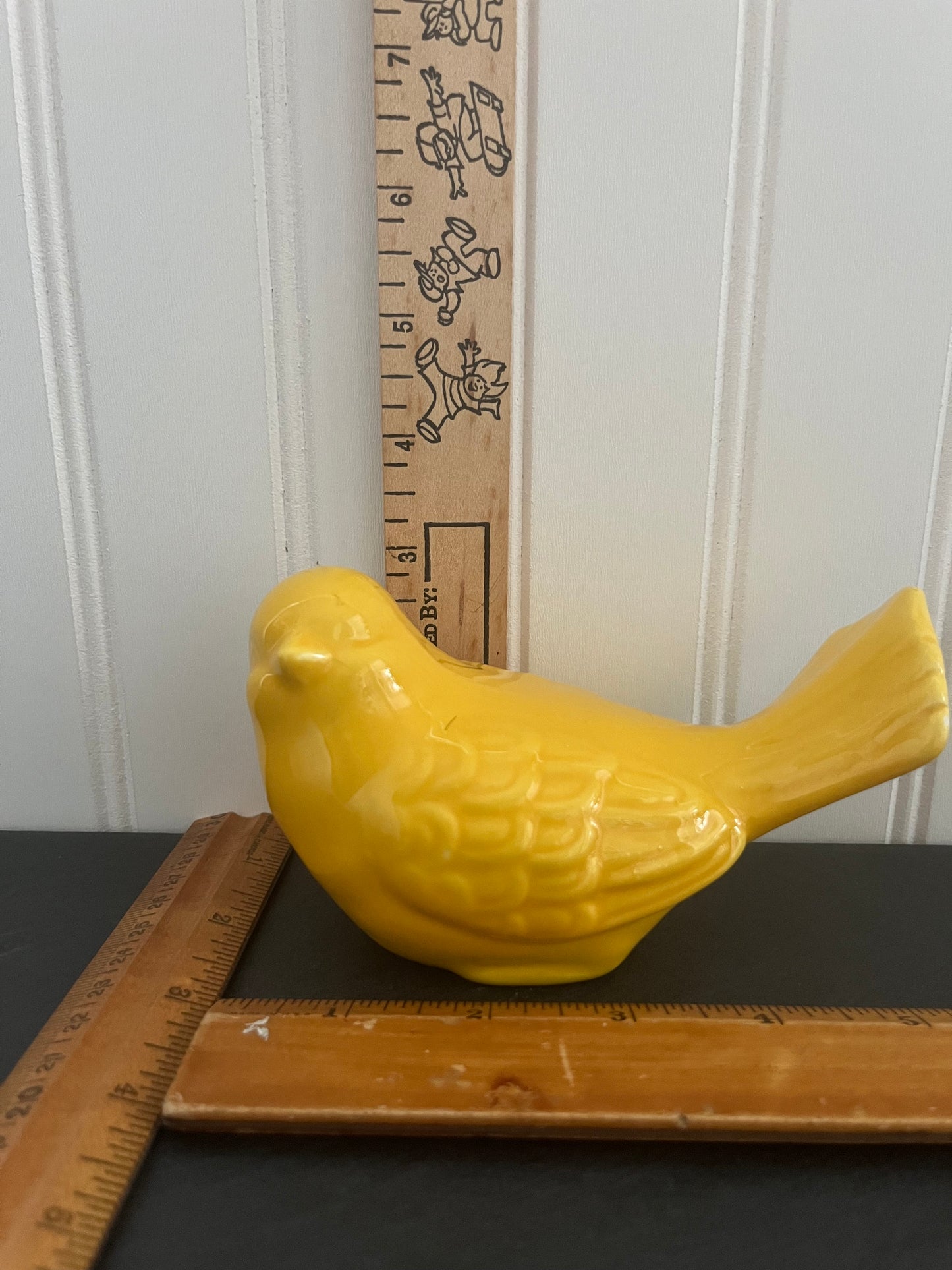 Vintage Style Sunshine Yellow Glazed Ceramic Bird -