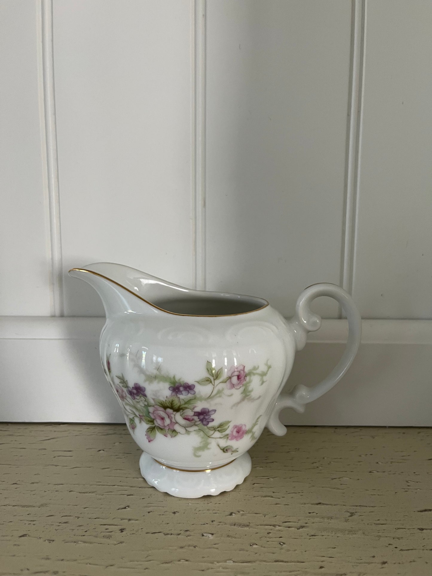 Vintage Forget Me Not Pink Creamer #18002R Japan Floral Porcelain Cottagecore Pitcher