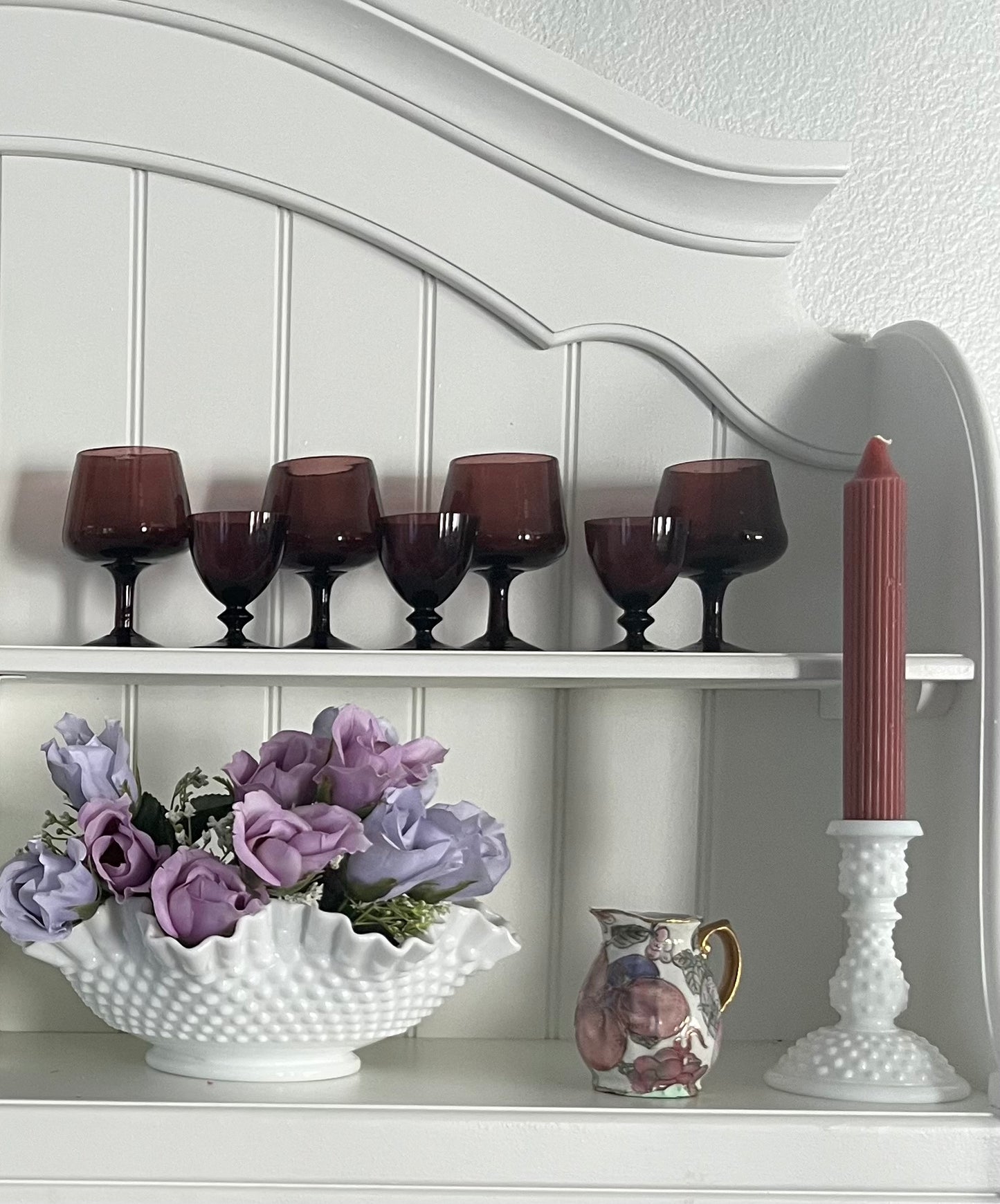 1960s Set of 4 Hand-Blown Amethyst Brandy Snifters – Vintage Cognac Goblets