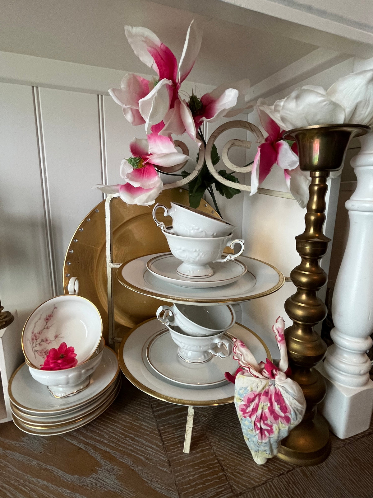 2 Vintage 1950s Royalton China Golden Elegance Saucers – Fine Japanese Porcelain, Gold Trim