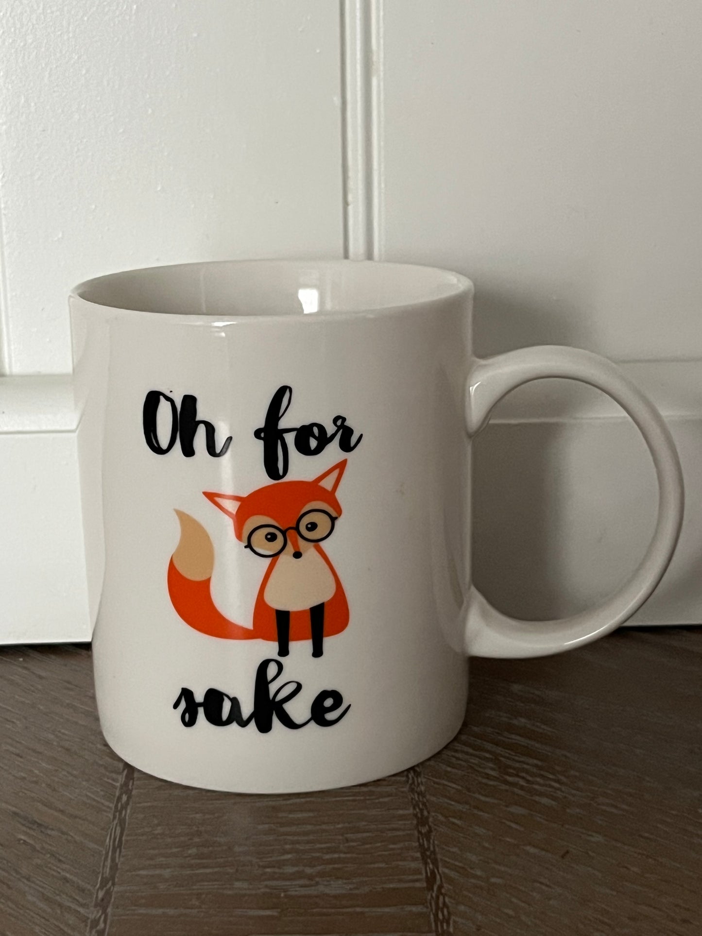 “Oh for Fox Sake” Ceramic Mug by MAUAG – Contemporary Humor Coffee Cup (c. 2010s–2020s)