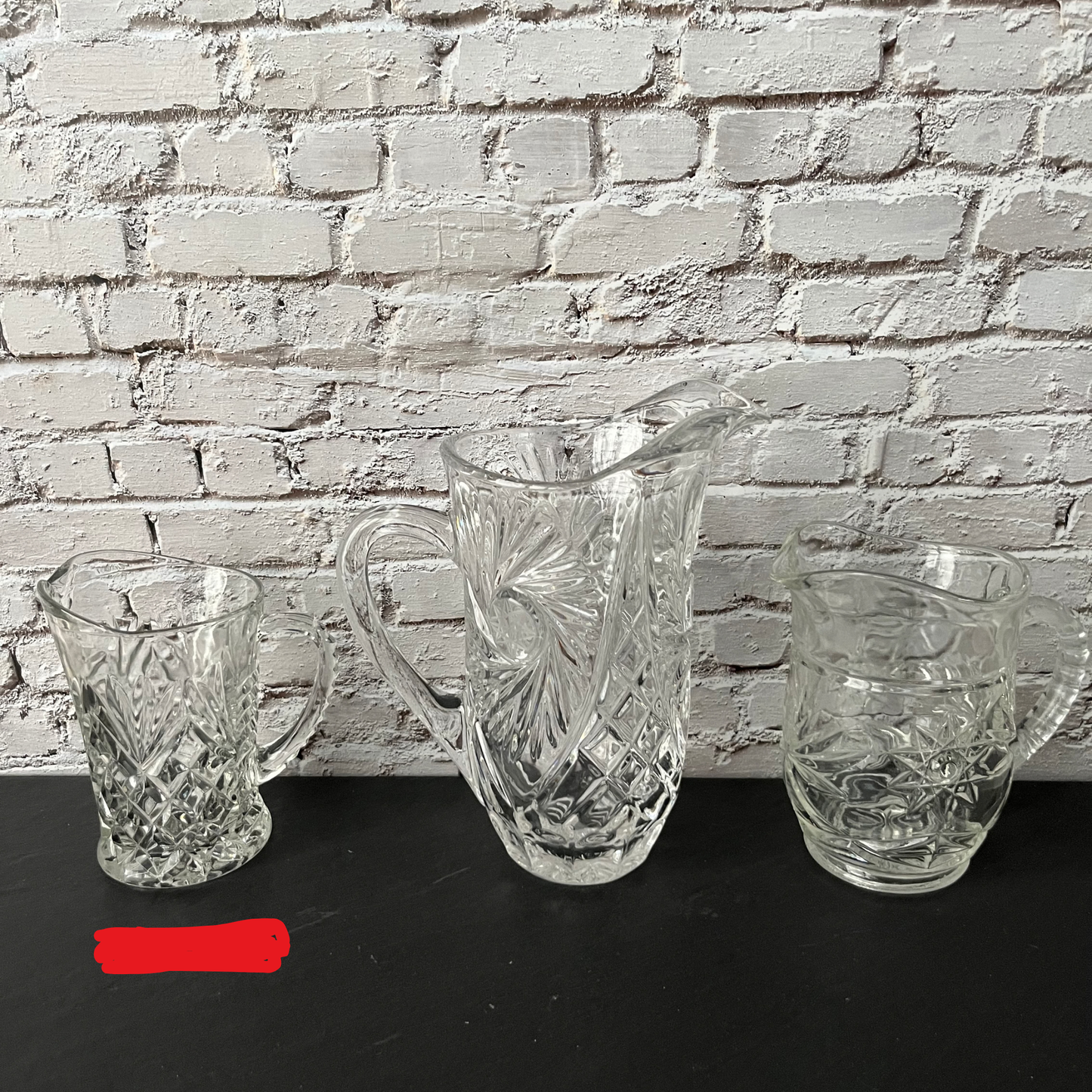 Vintage Anchor Hocking Prescut Pineapple & Fan Glass Creamer Pitcher – Early American Pressed Glass – 1960s Hospitality Pattern