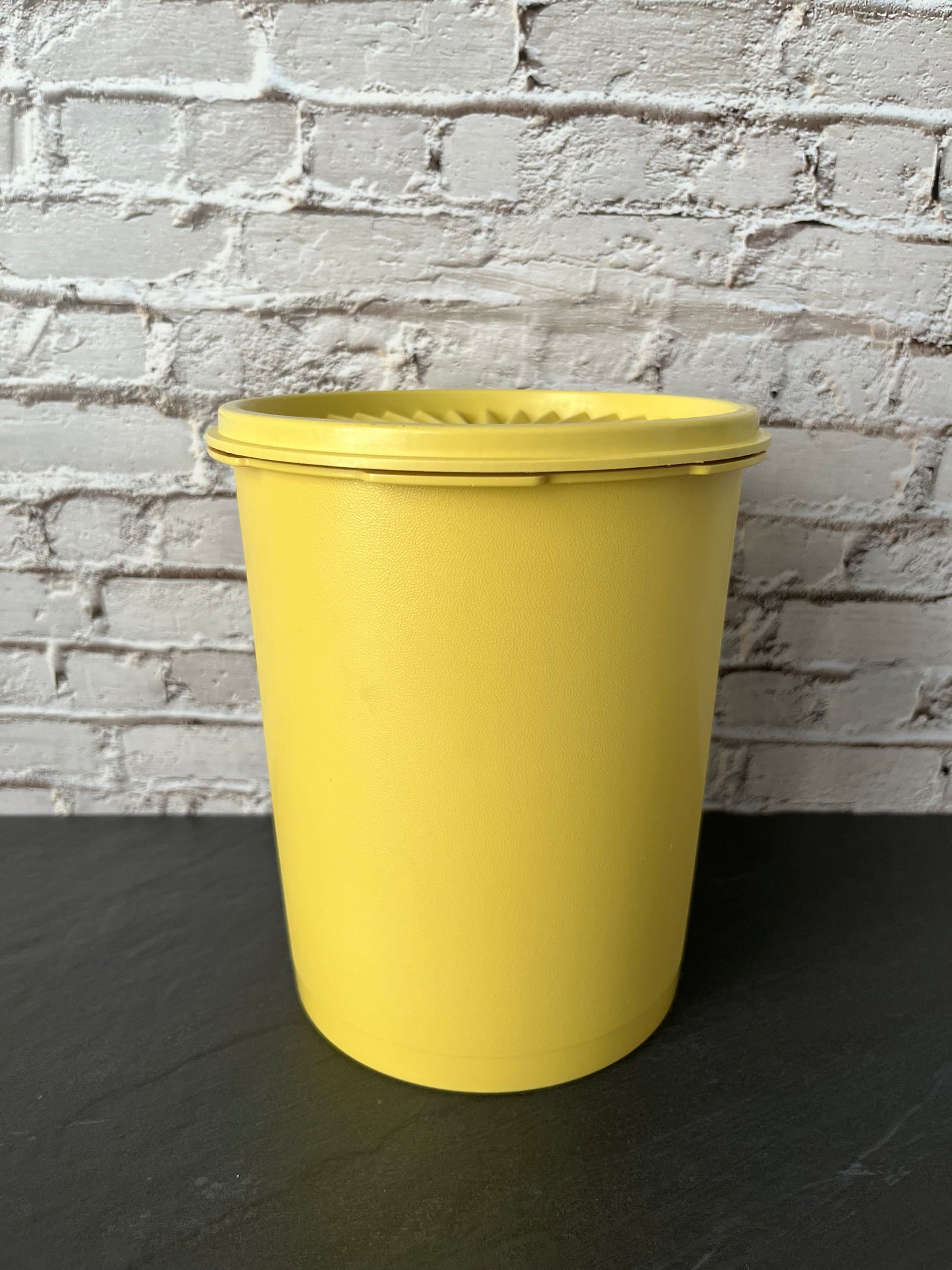 Vintage Tupperware Canister w/ Lid, Yellow Storage Container #809-5, Mid Century Kitchen Canister, Retro Plastic Kitchenware 1970s