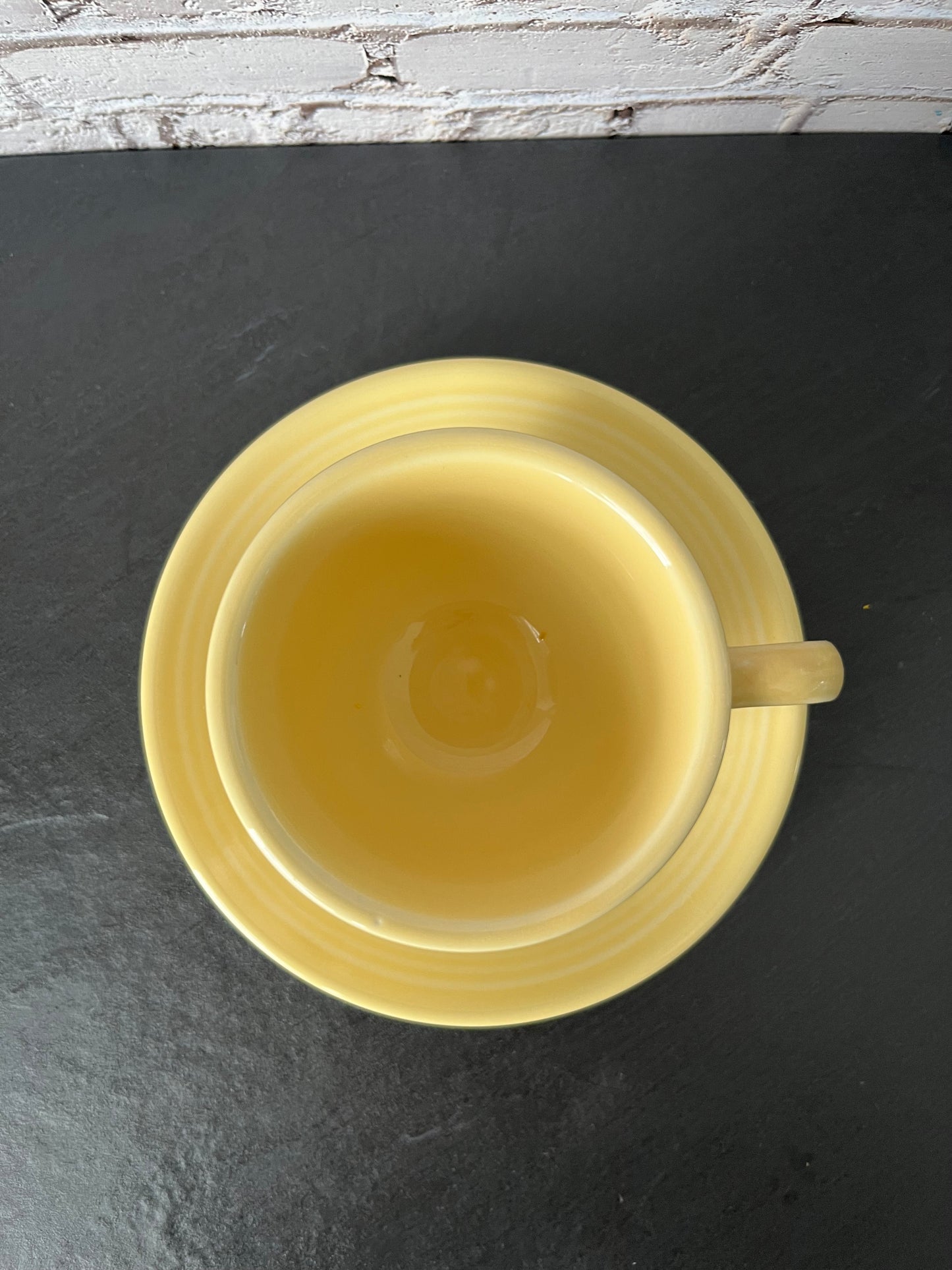 Vintage Fiesta Ware Yellow Cup and Saucer Set – Homer Laughlin Fiestaware Tea Cup Butter Yellow (pre 2002)