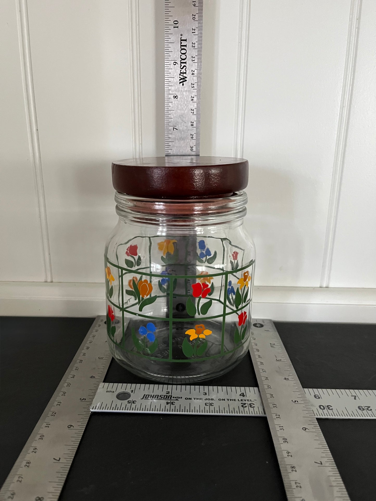 Vintage 1983 Anchor Hocking Nina Greenhouse “Tulip Trellis” Folk-Art Canister Set – Set of 3