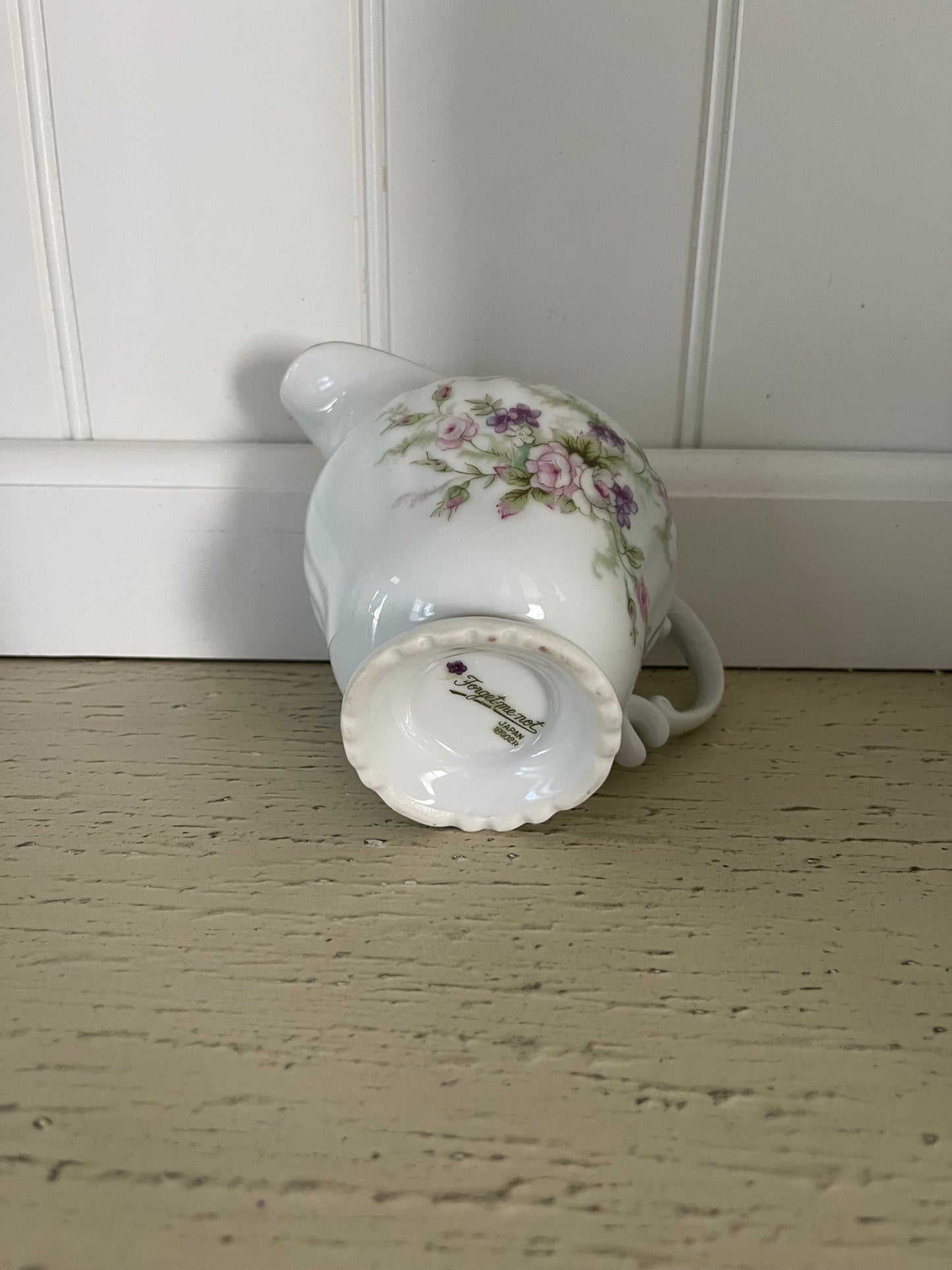 Vintage Forget Me Not Pink Creamer #18002R Japan Floral Porcelain Cottagecore Pitcher
