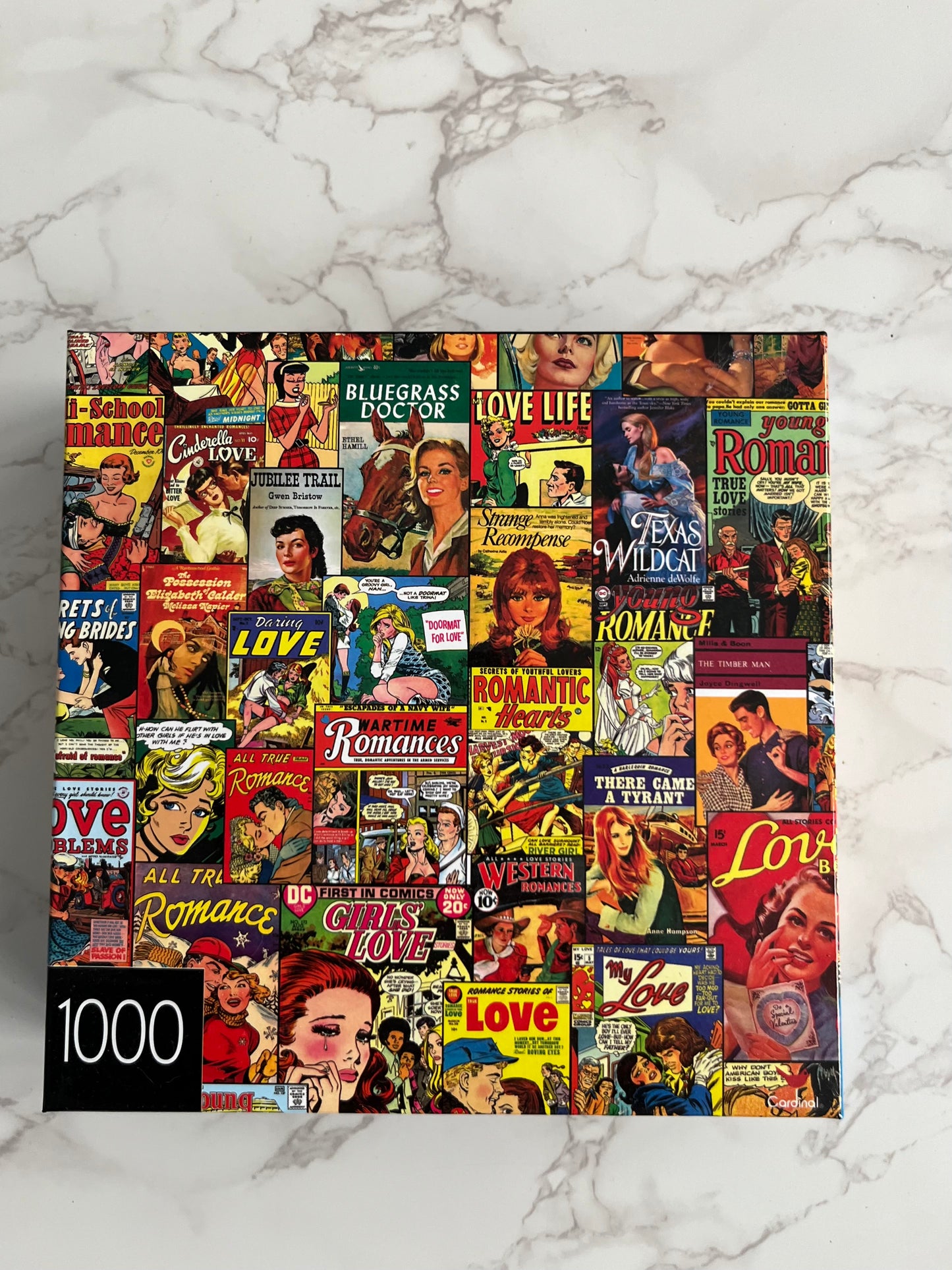 1000 Piece Nostalgic Romance Comic Ephemera Collage Jigsaw Puzzle — Vintage Love Story Comic Style