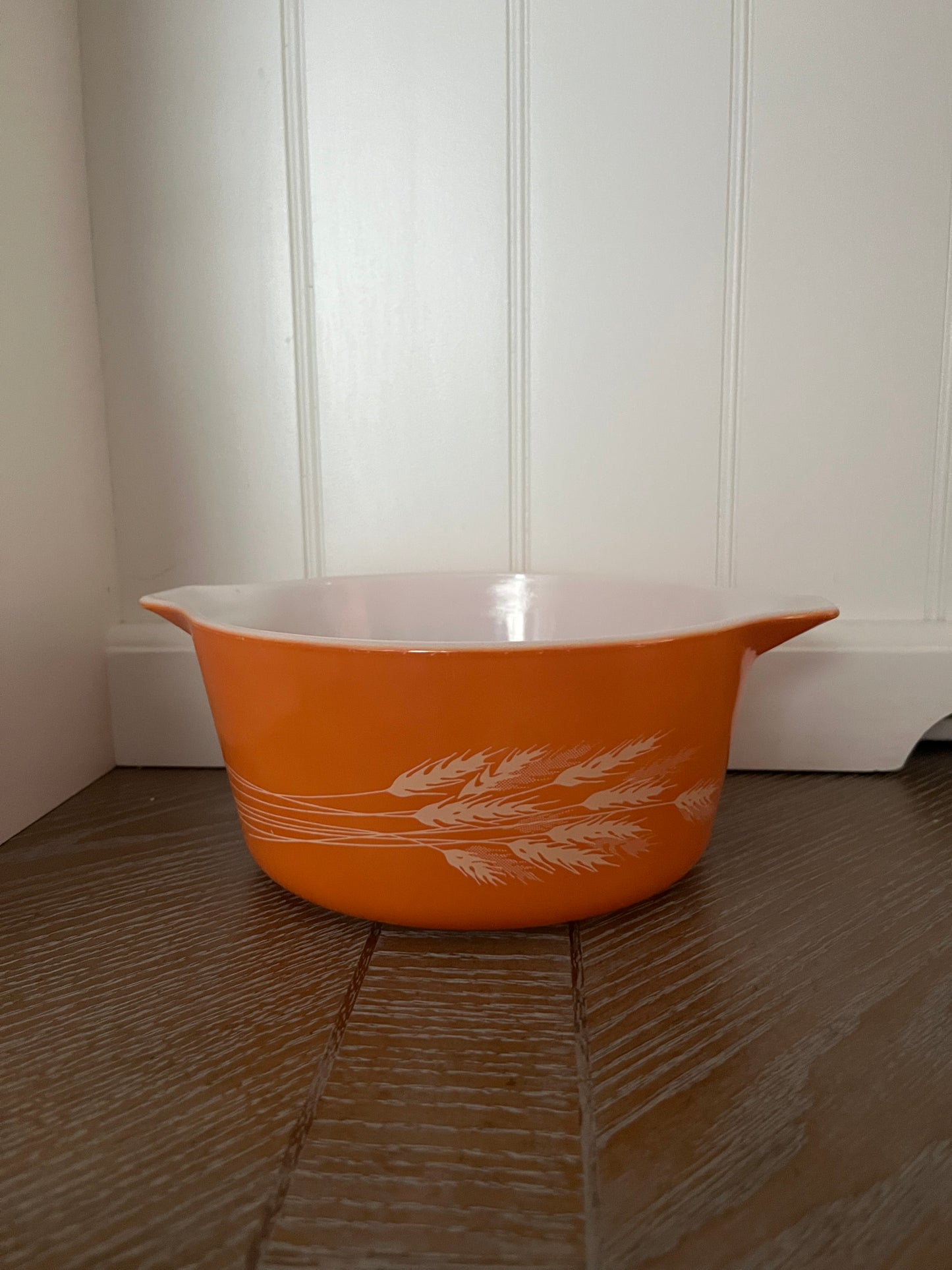 Vintage Pyrex Autumn Harvest Wheat 474-B Casserole Dish – Light Orange 1.5 QT (No Lid, 1980’s)