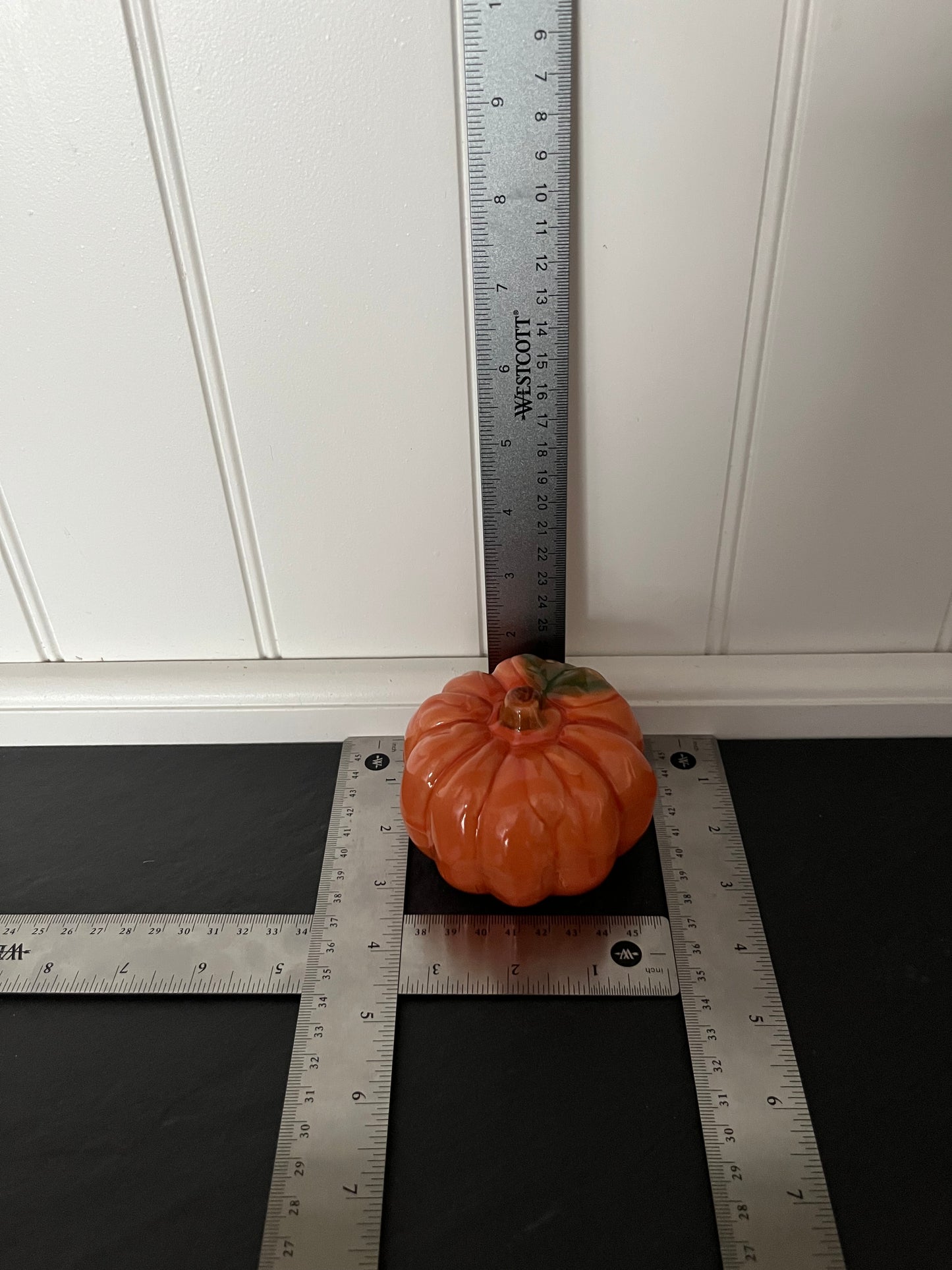 Mini 2” x3” Glazed Orange Ceramic Pumpkin | Curated Shelf, Tiered Tray & Trinket Display Décor