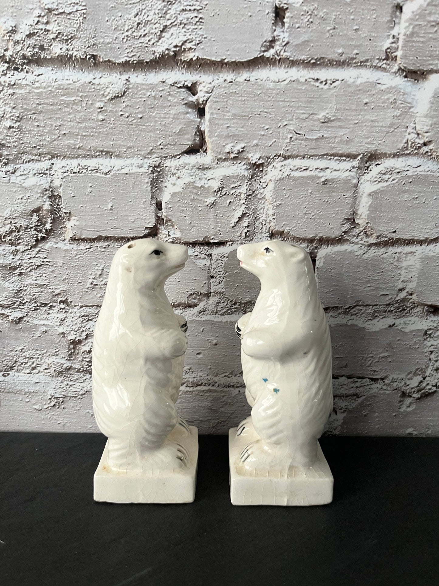 Vintage 1960s Alaska Polar Bear Salt & Pepper Shakers – Anthropomorphic Ceramic Souvenir Set – Made in Japan Mid-Century Tourist Collectible