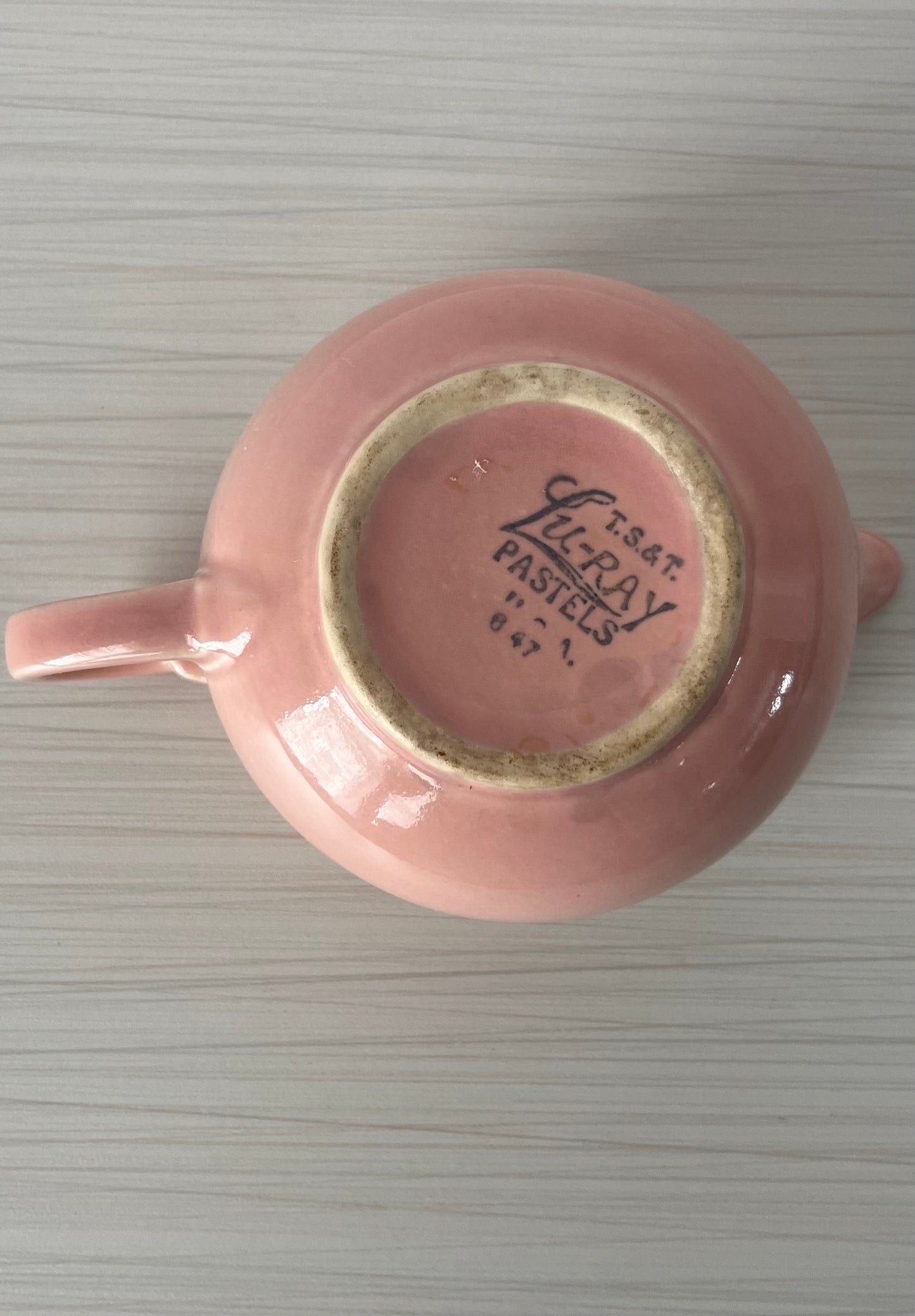 Vintage 1940s Art Deco Lu-Ray Pastels Pink Creamer – Taylor, Smith & Taylor Art Deco Blush Pitcher