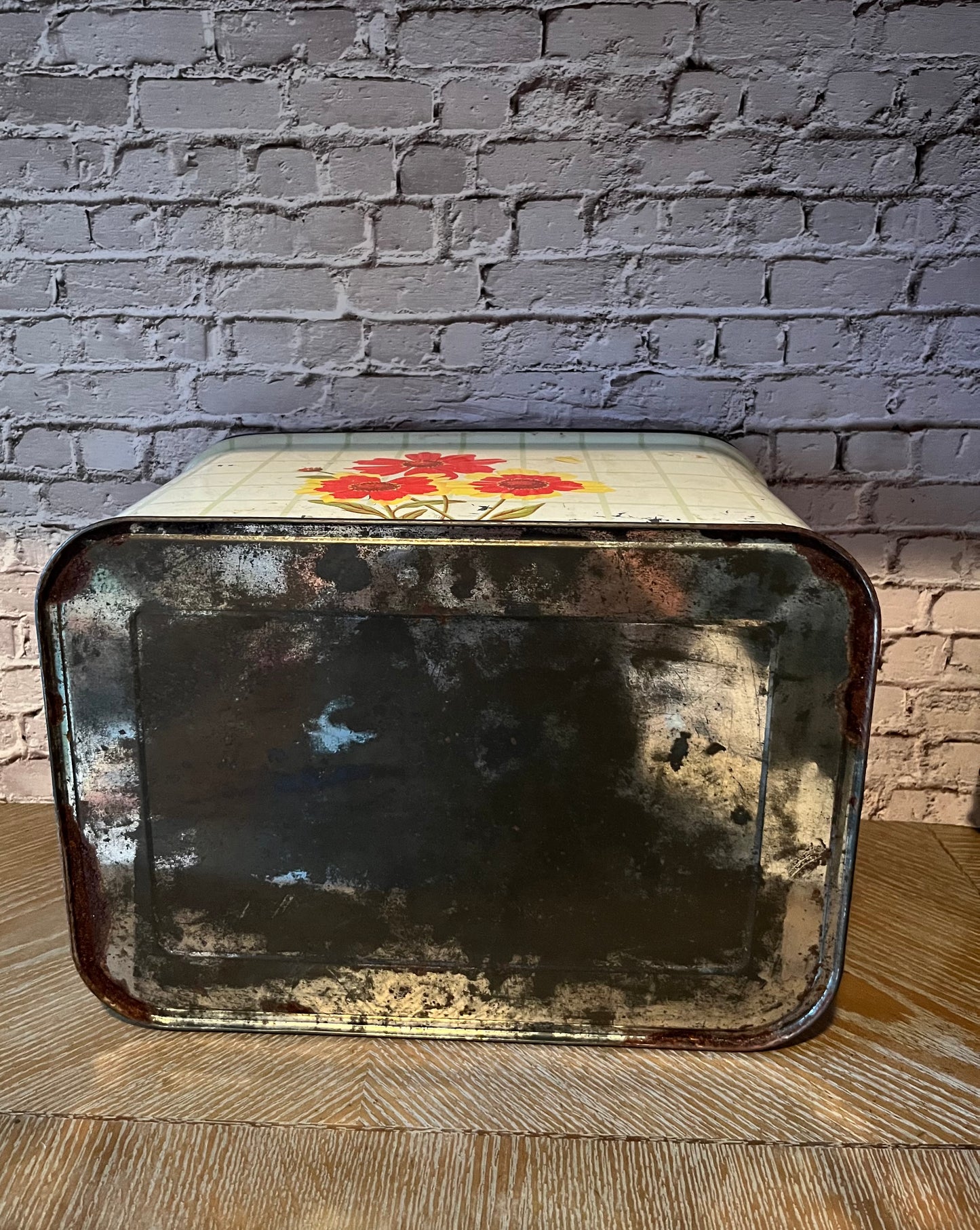 Vintage Nesco Floral Metal Bread Box, Circa 1970s