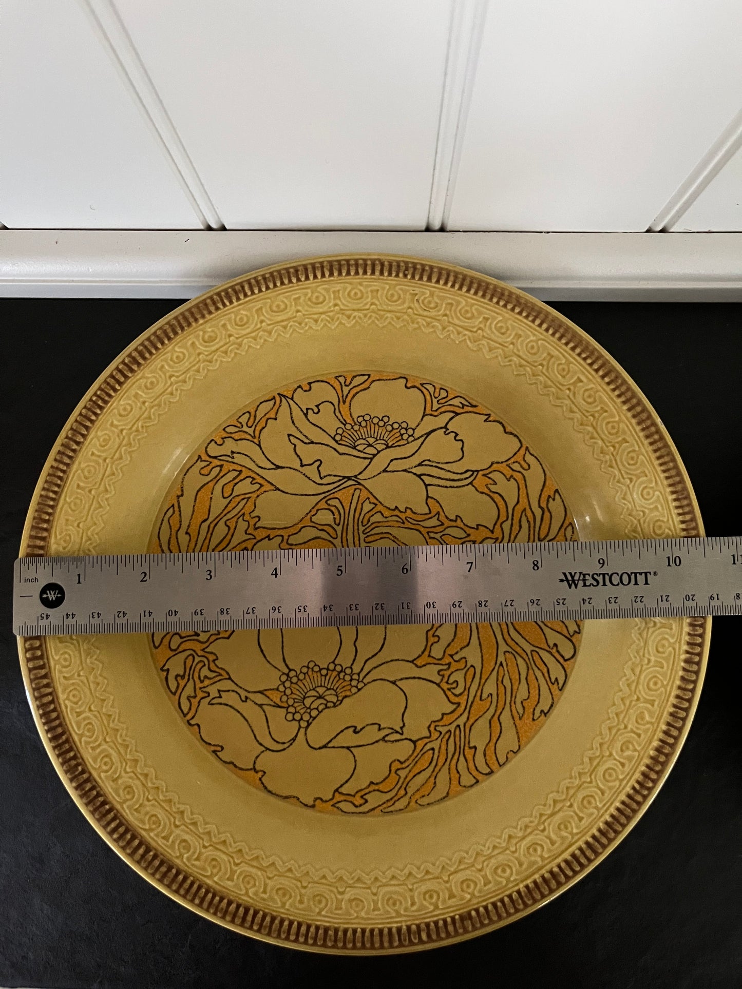 Vintage Franciscan Earthenware “Amapola” Dinner Plates – Set of 2 – Mustard Yellow Floral California Pottery