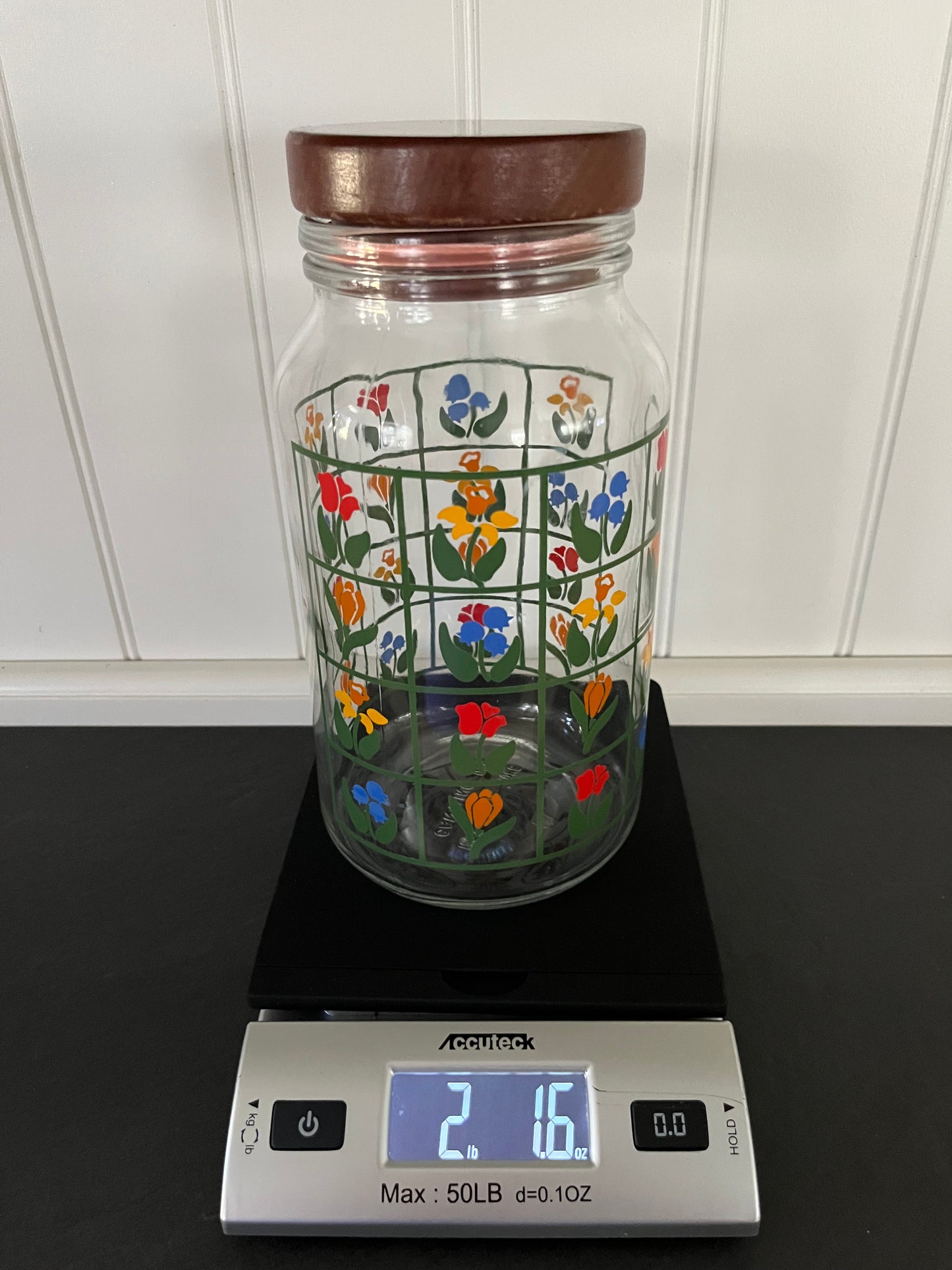 Vintage 1983 Anchor Hocking Nina Greenhouse “Tulip Trellis” Folk-Art Canister Set – Set of 3