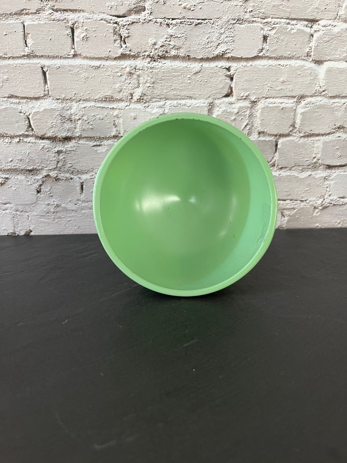 Vintage Painted Celadon Green Glass Cristal D’Arques–Durand Footed Compote | Embossed Fruit & Leaf Pedestal Bowl