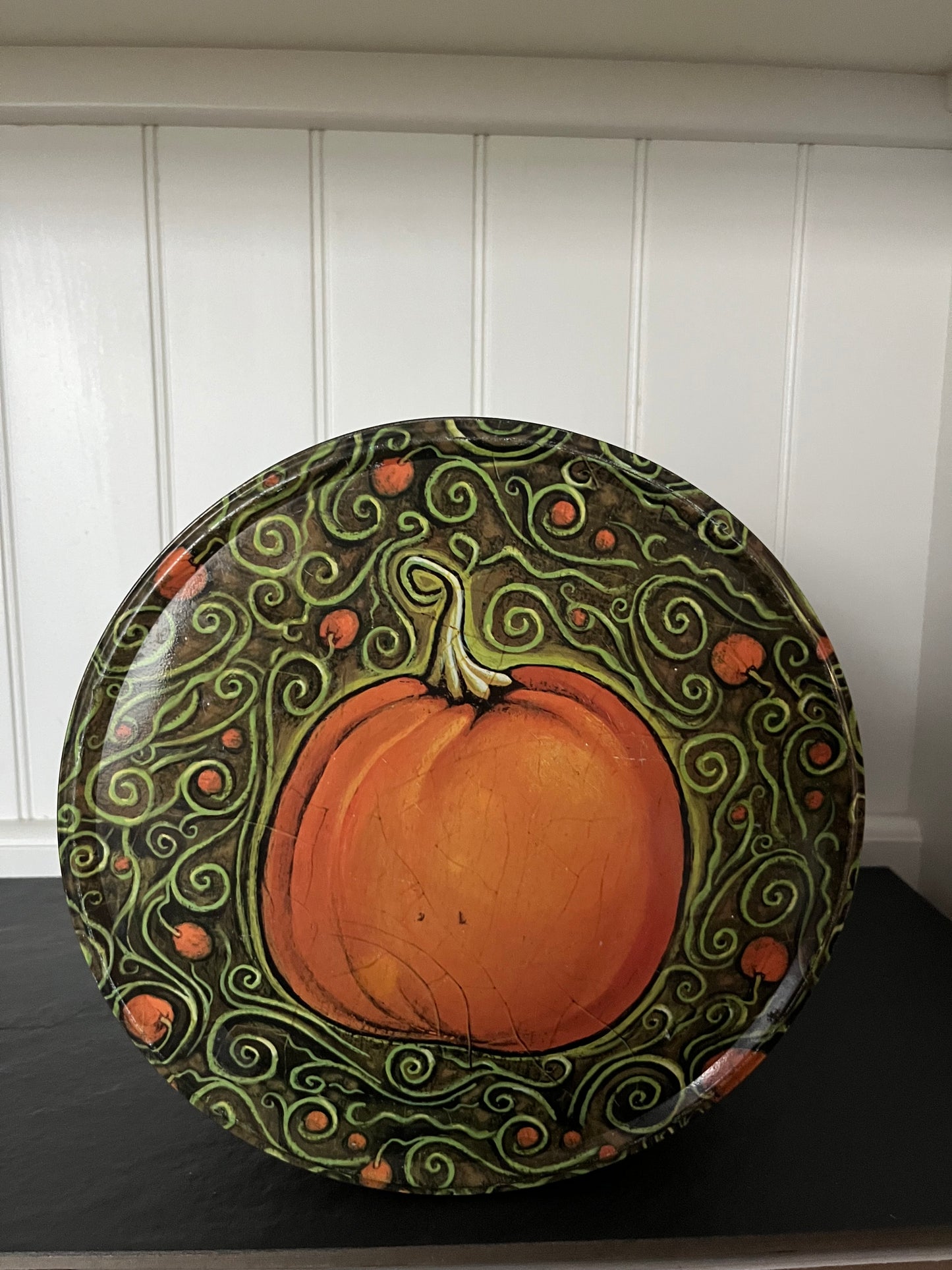 Tim Zeltner Pumpkin Harvest Popcorn Tin Bucket – Ex Large The Popcorn Factory 3.5 Gallon Halloween Fall Storage Tin