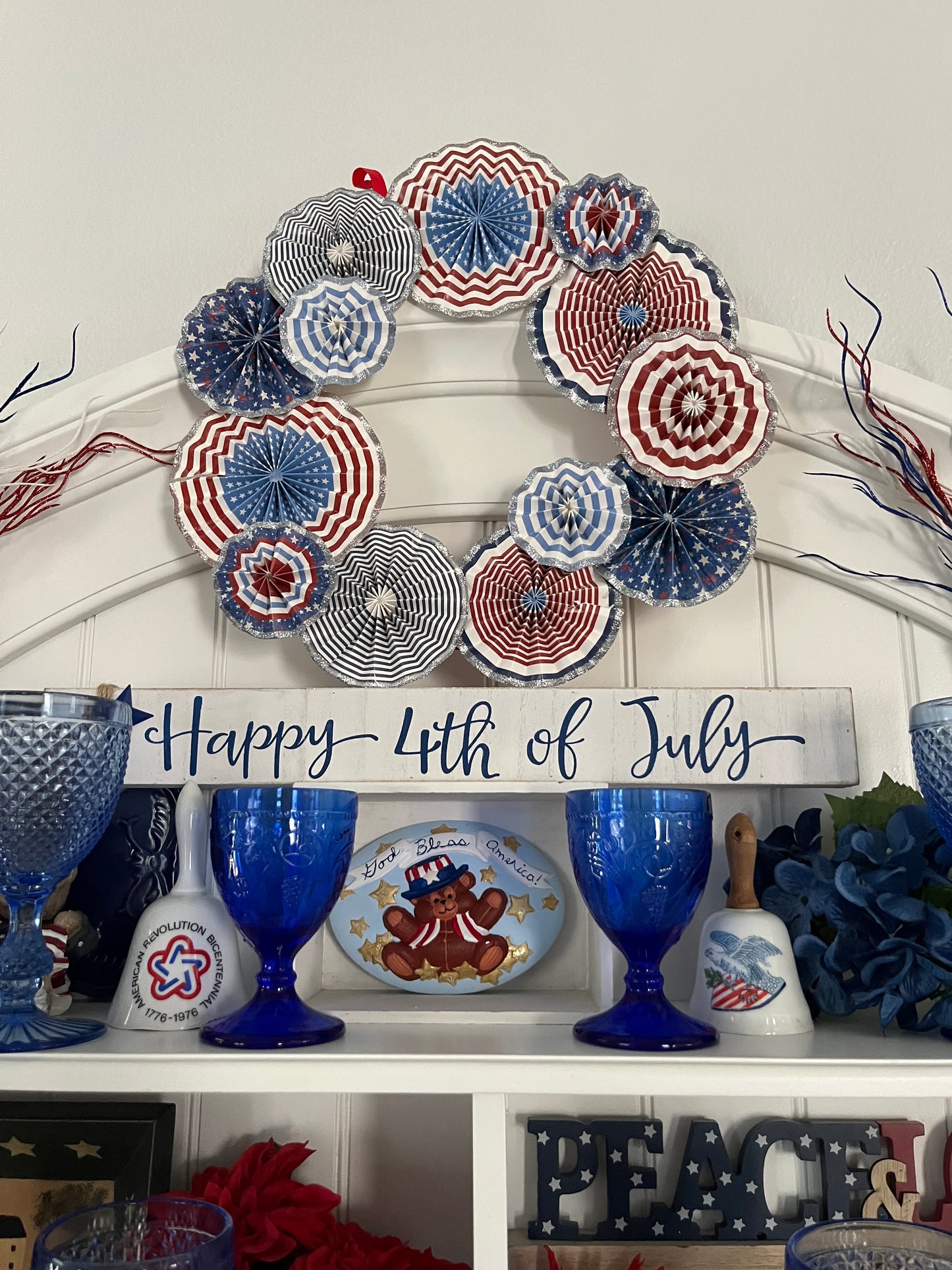 Vintage 1970s Cobalt Blue Pressed Glass Goblets Grapevine & Leaf Motif – Set of 6