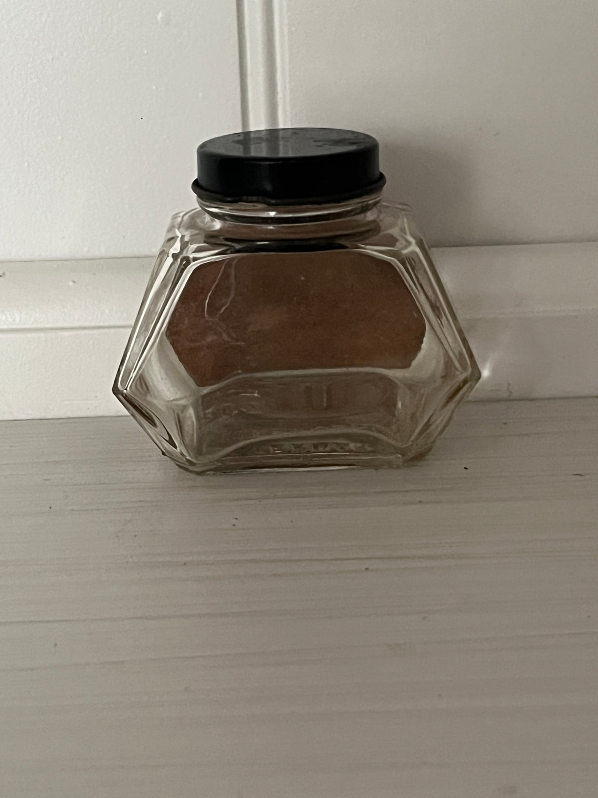 Vintage 1940s Waterman’s Blue Black Ink Bottle | 2 Oz Tip-Fill Glass Inkwell | Small