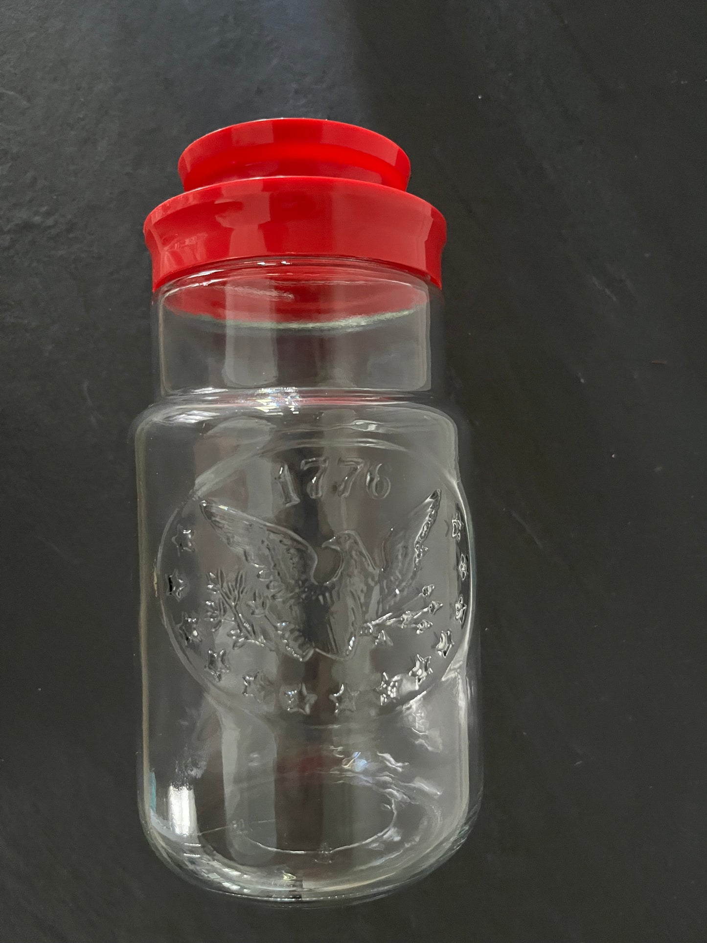 Vintage 1976 Bicentennial 1776 Eagle Glass Canister With Maxwell House Red Lid | Anchor Hocking Americana Kitchen Storage