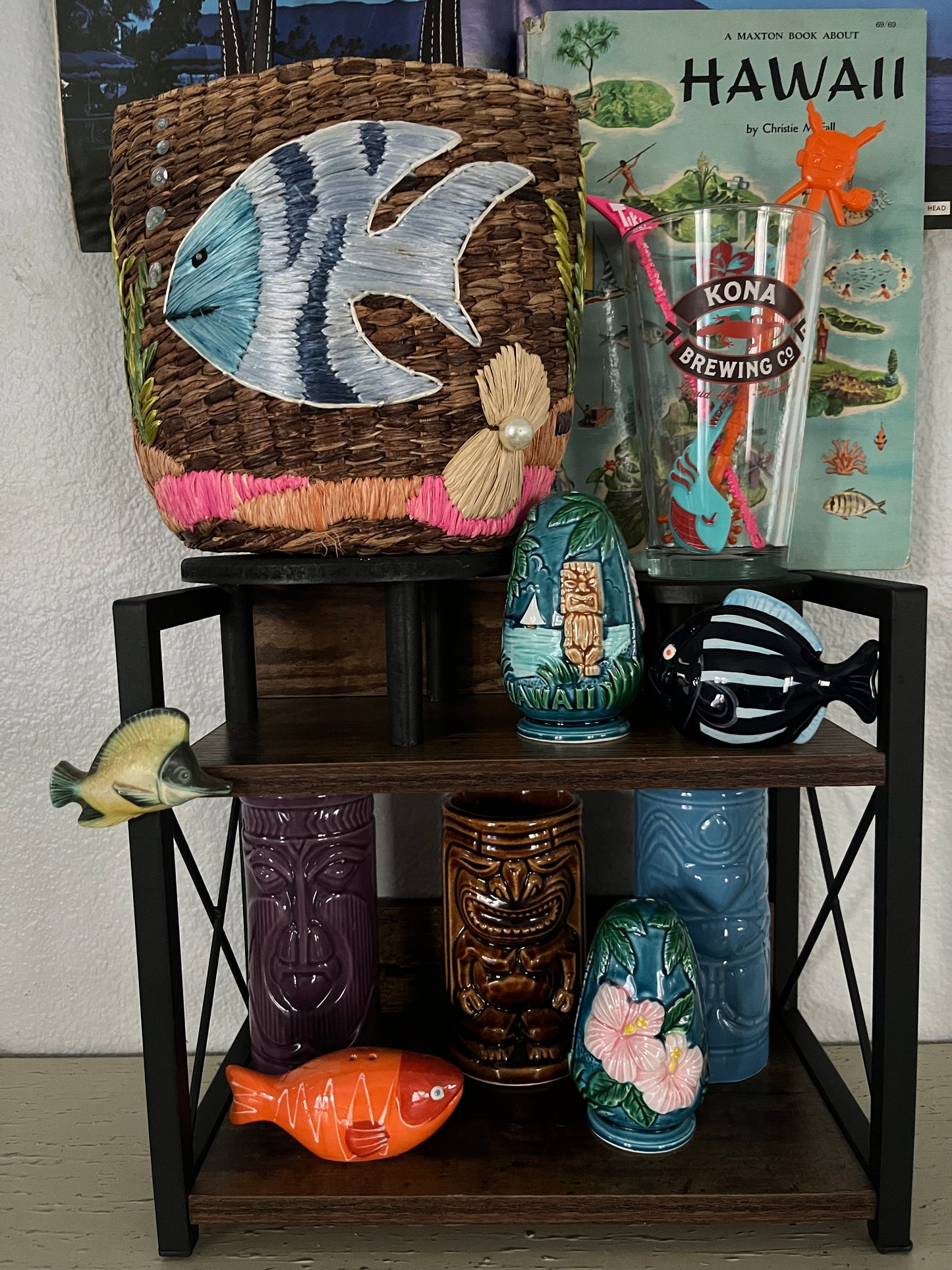 Chiki Tiki Purple Ceramic Mug Souvenir Tumbler  Aloha Polynesian Island Fusion Fun Big Al by Archie McPhee