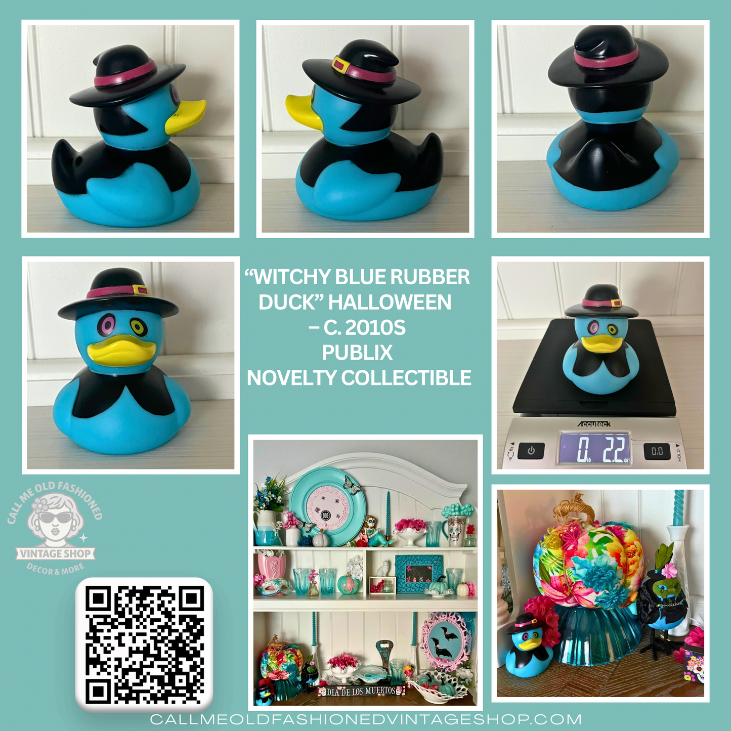 “Witchy Blue Rubber Duck” Halloween Publix – c. 2010s, Novelty Collectible