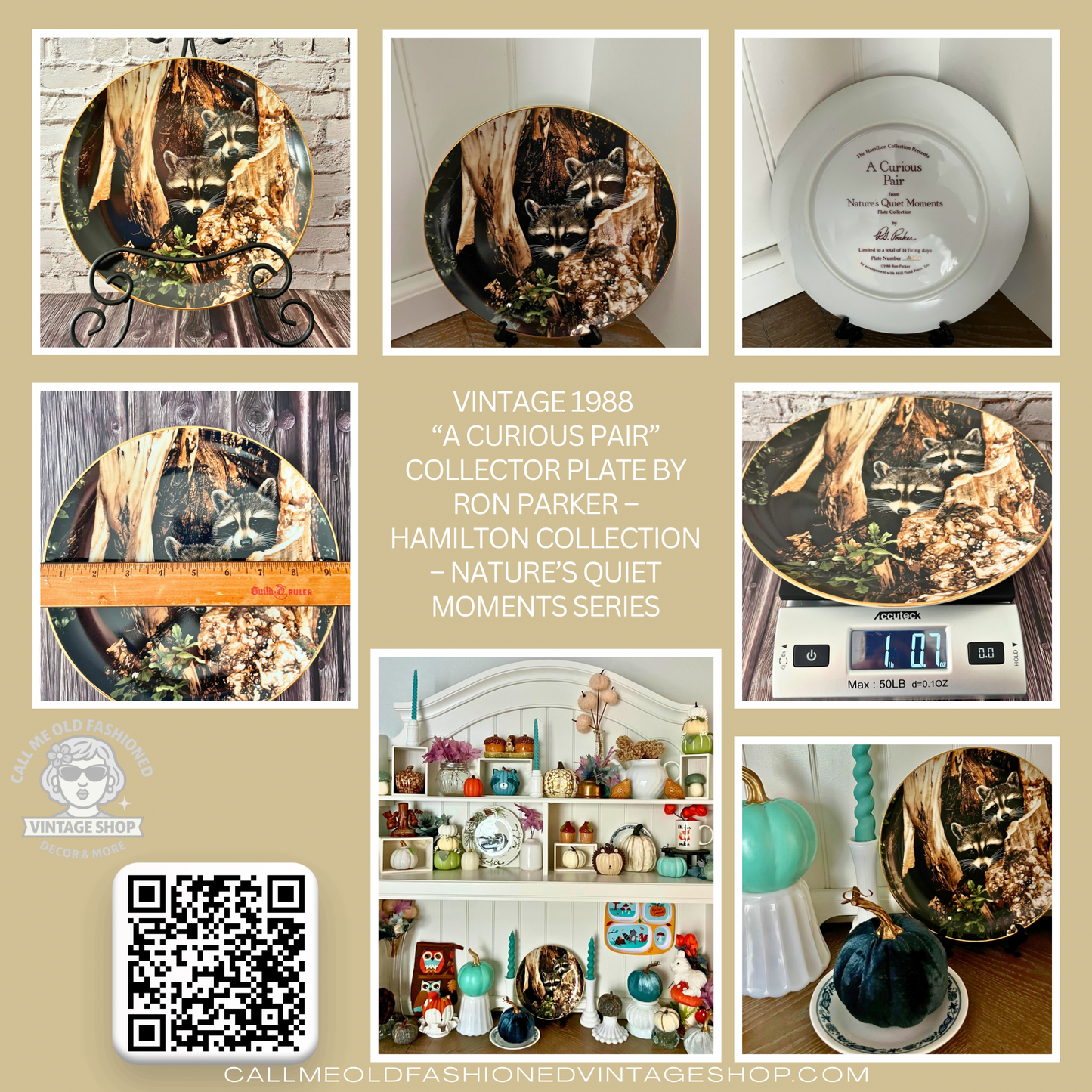 Vintage 1988 “A Curious Pair” Collector Plate by Ron Parker – Hamilton Collection – Nature’s Quiet Moments Series