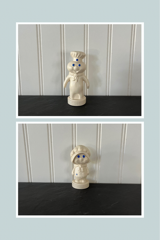 1974 Plastic Pillsbury Doughboy Salt and Pepper Shakers - Vintage Collectibles