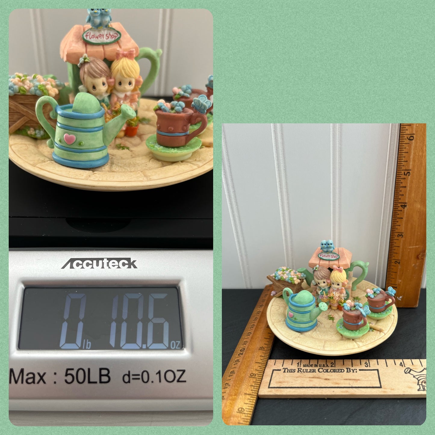Flower Shop Resin Miniature Floral Tea Set - Precious Moments 482579 1998 Mini Teaset By Enesco