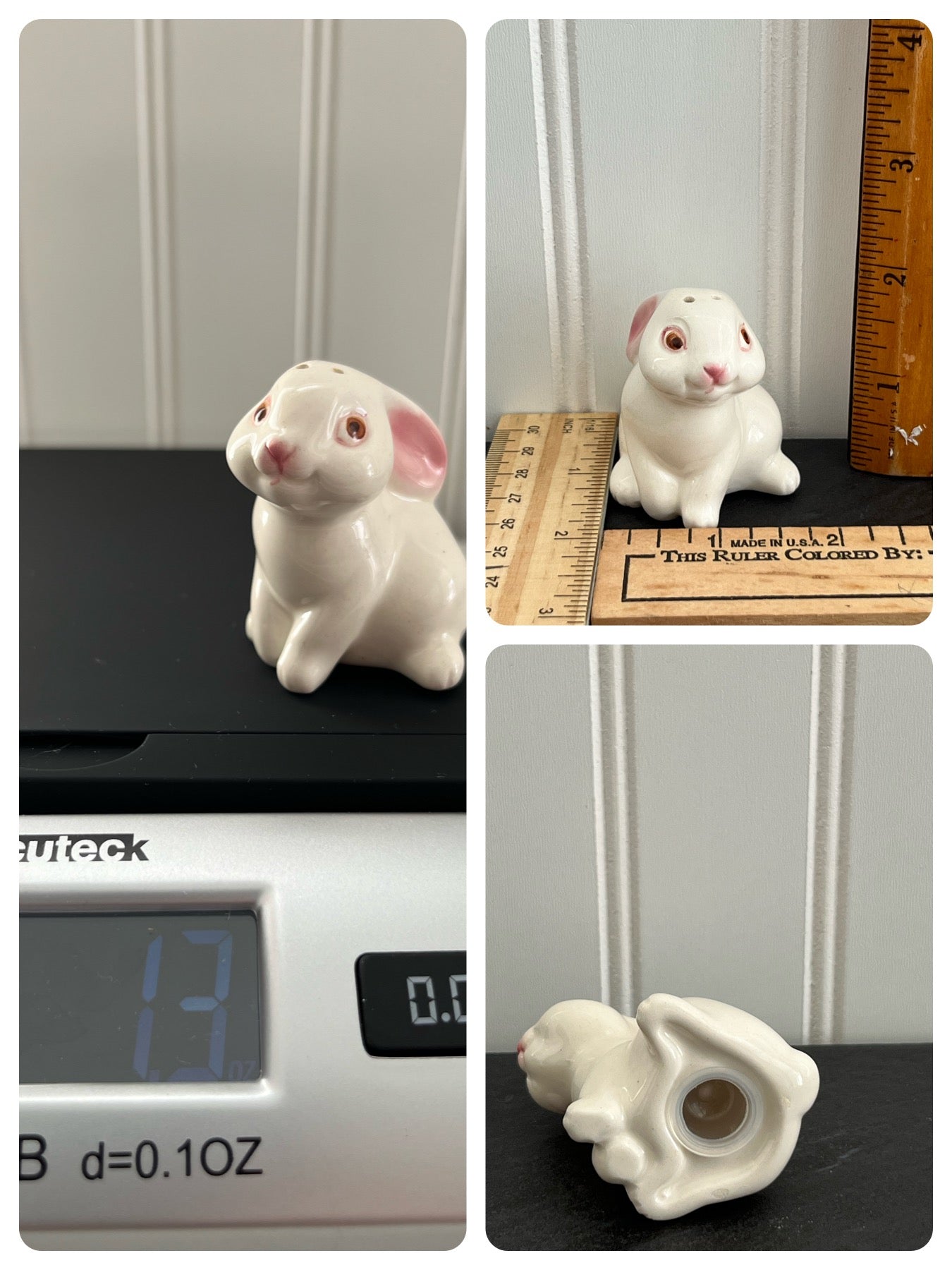 1983 AVON White Bunny Rabbit Salt & Pepper Shakers