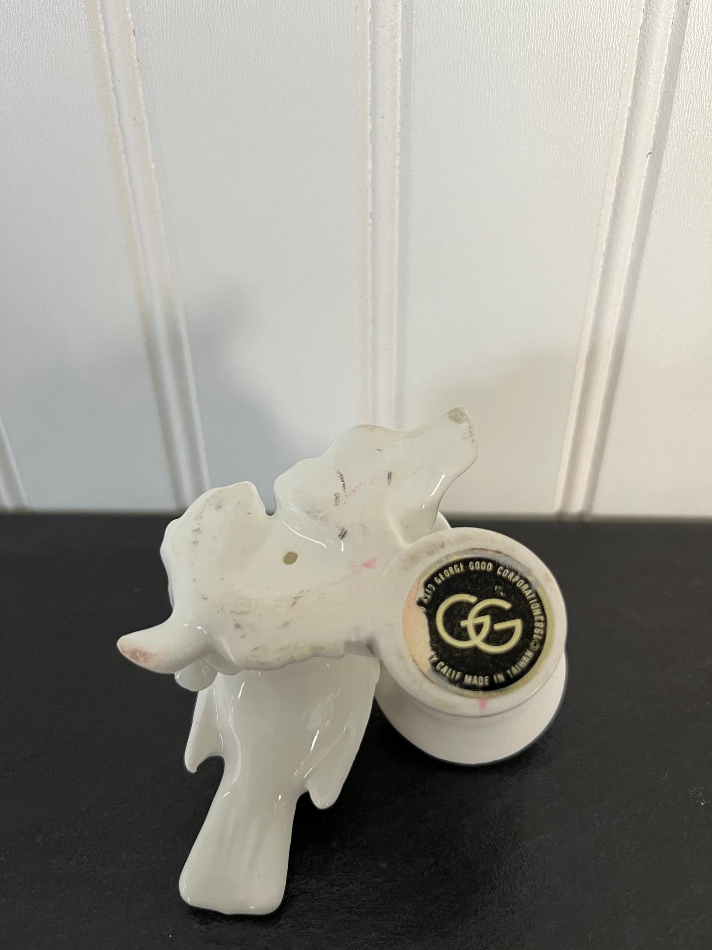 Vintage 1983 George Good Porcelain Bird Candle Holder - Bone China - 2.5" - Collectible Decor