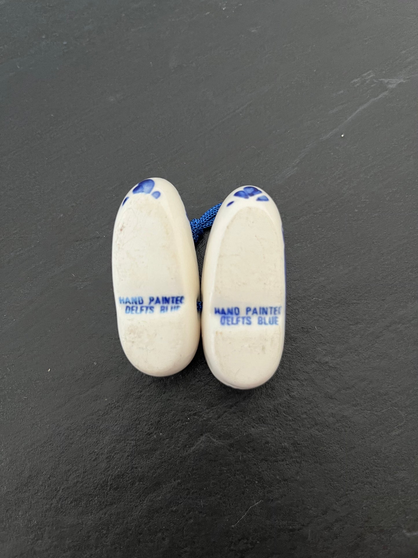 Vintage Mini/Smalls  Hand Painted  Delft Blue & White miniature souvenir Clogs from Holland - Decorative Dutch Souvenir - 2" Dept