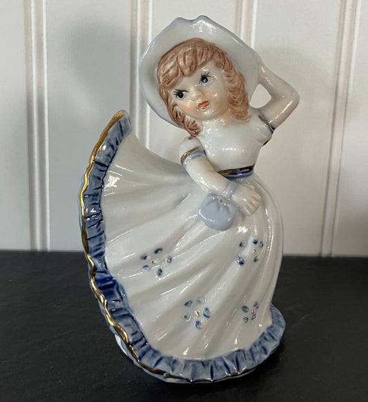 Vintage Porcelain Southern Belle Girl Bell - Mid Century - Made in Japan by Napco - Collectible Decor