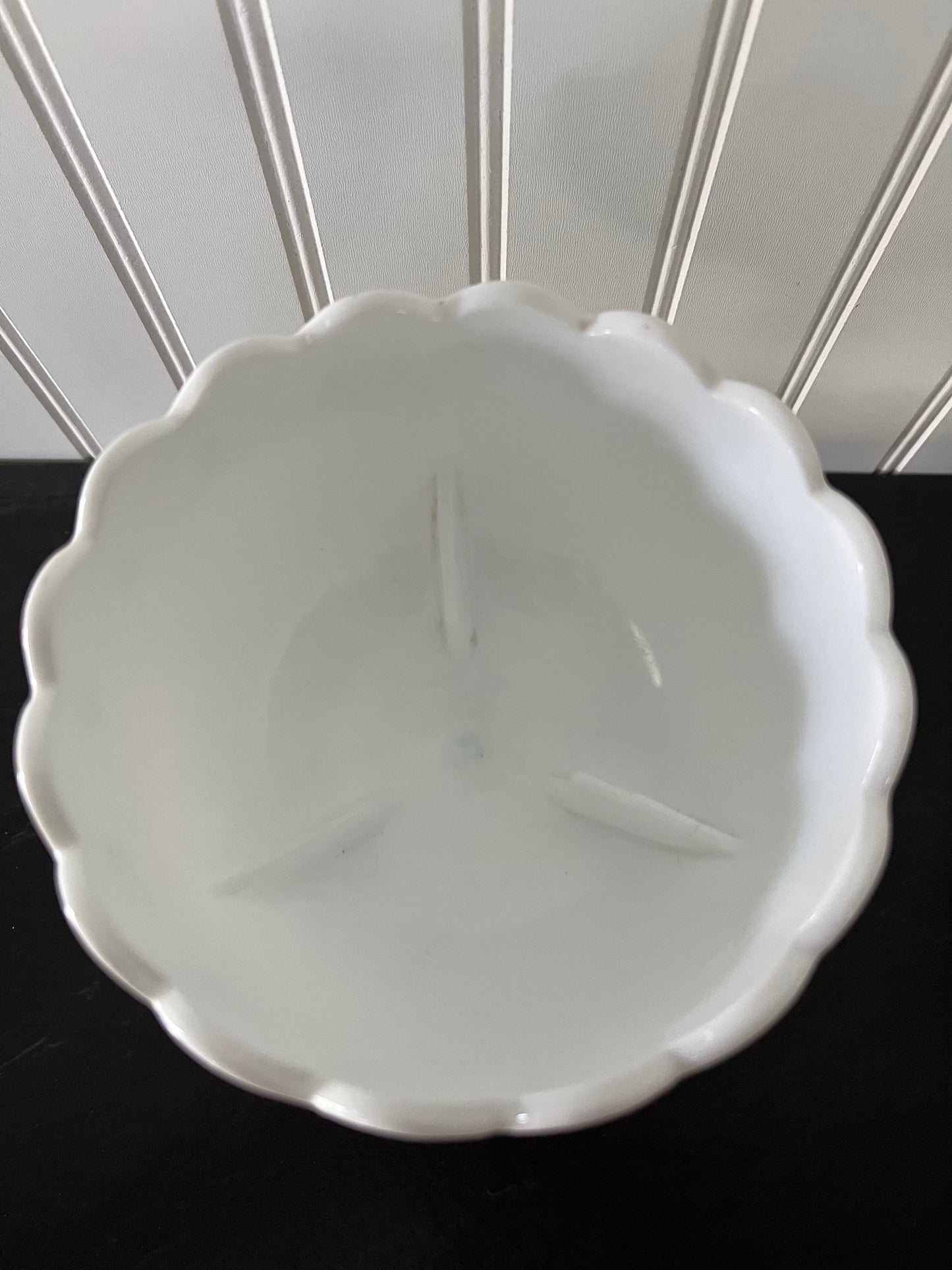Vintage Indiana Glass Medium 5 1/2"x 7 1/2" High Teardrop Milk Glass Goblet  Compote Pedestal Bowl _- Timeless Elegance