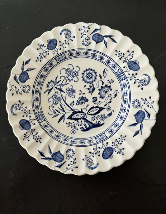 Grandmillennial Style Vintage 1970s English Ironstone Blue Nordic Classic J & G Meakin Blue and White Bread and Butter Plate - 7" Diameter